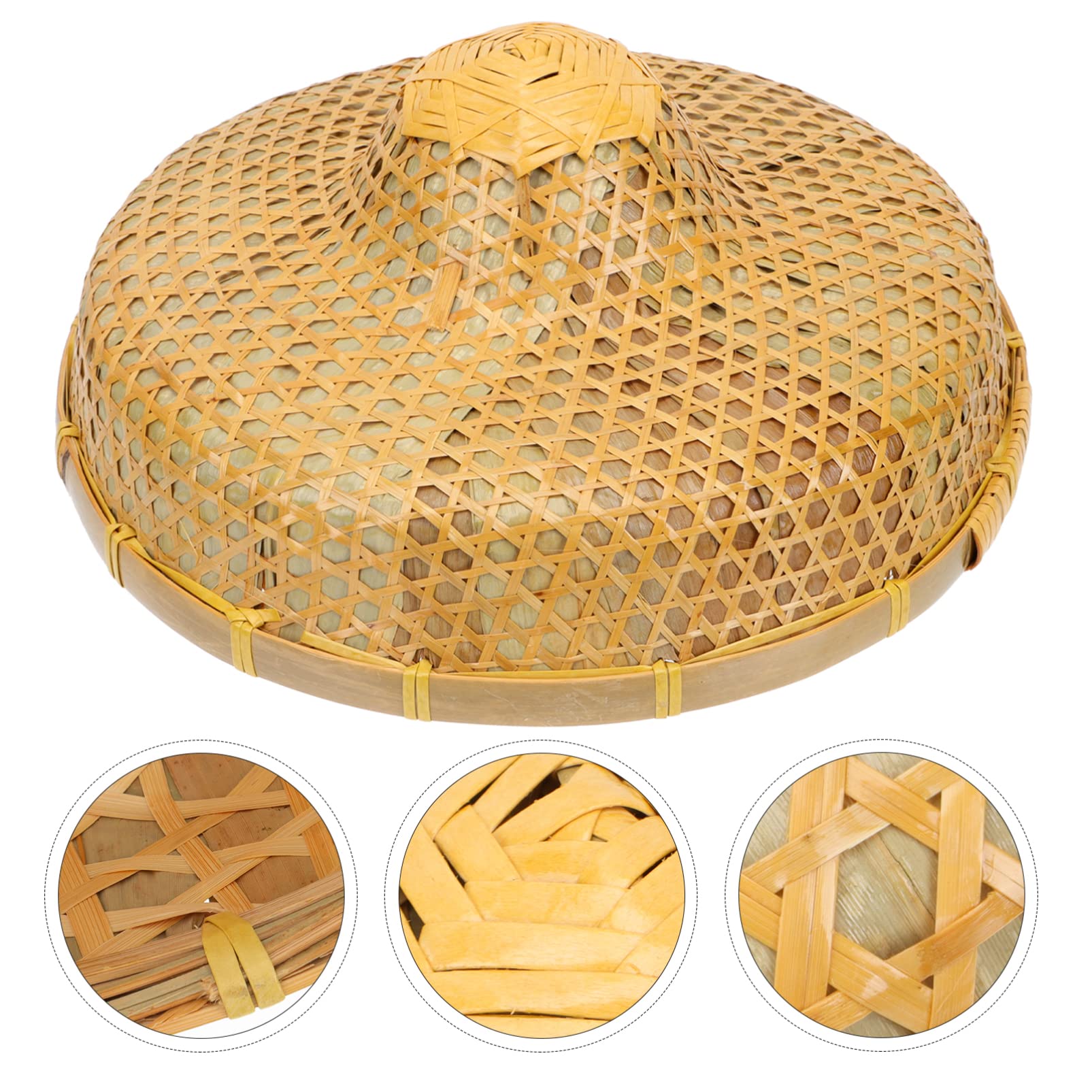 GANAZONO 1 Pc Sombrero De Bambú Sombreros De Arroz para Hombres De Sombrero De Granjero De Arroz De Pesca Sombrero De Copa Sombrero Japonés Gorra Hombres y Mujeres Sombra Jardín Oriental