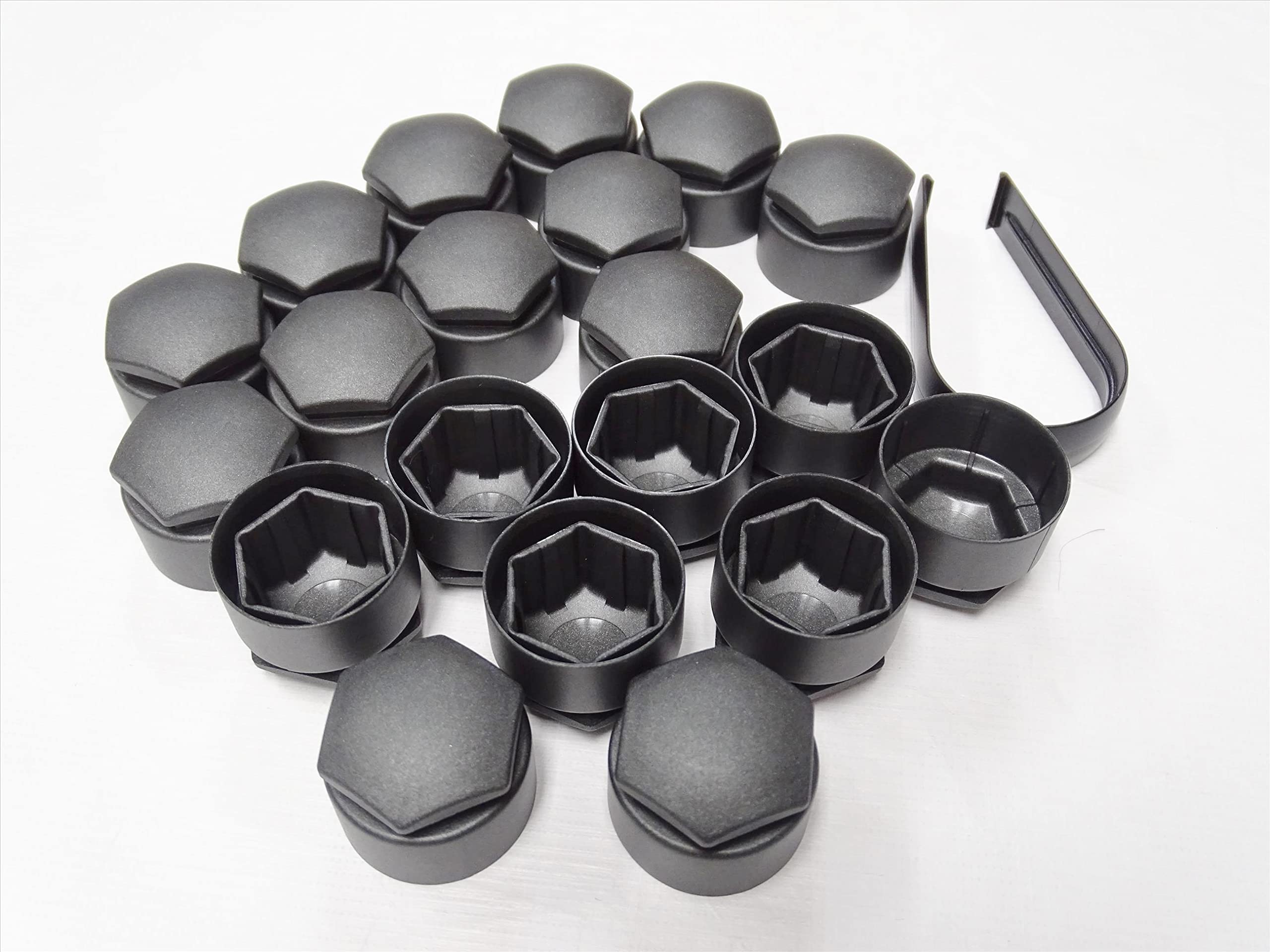 Couvre-écrous de roue ronds pour Audi A1 A3 A4 A5 A6 A7 A8 TT Q3 Q5 Q7 17mm (Gris foncé mat)