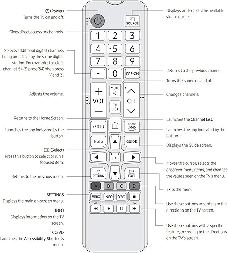 Miniatura 2 de Leankle Mando a distancia universal BN59-01315A para todos los televisores Samsung RU7100, RU710D, RU7200, RU7300, RU730D, TU7000, TU700D Smart 4K