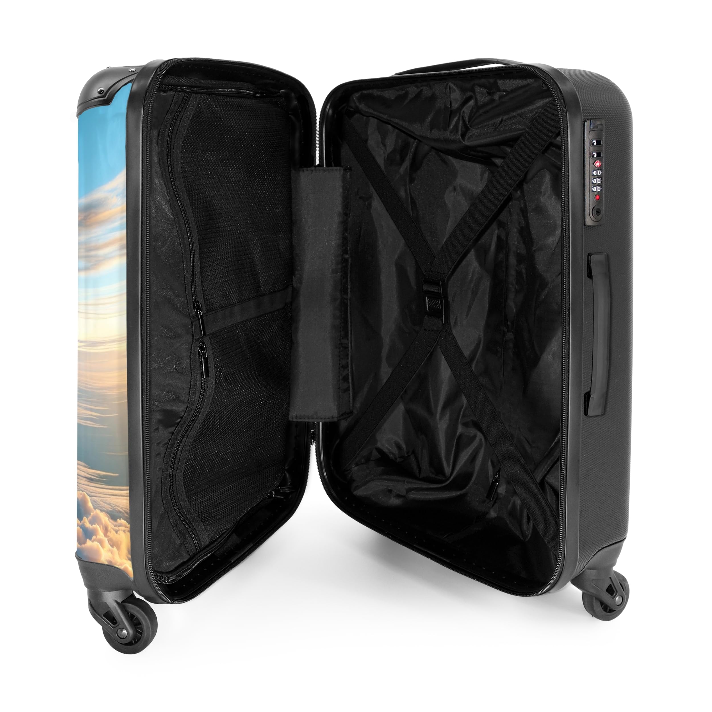NoBoringSuitcases.com Kinderkoffer, Kinderkoffer Jungen, Koffer Groß, Koffer Kinder, TSA Schloss, Kinder Trolley Jungen, Rollkoffer Mittelgroß, Koffer Mittelgroß (Löwe - Golden-Braun, 67 cm - 72 L)