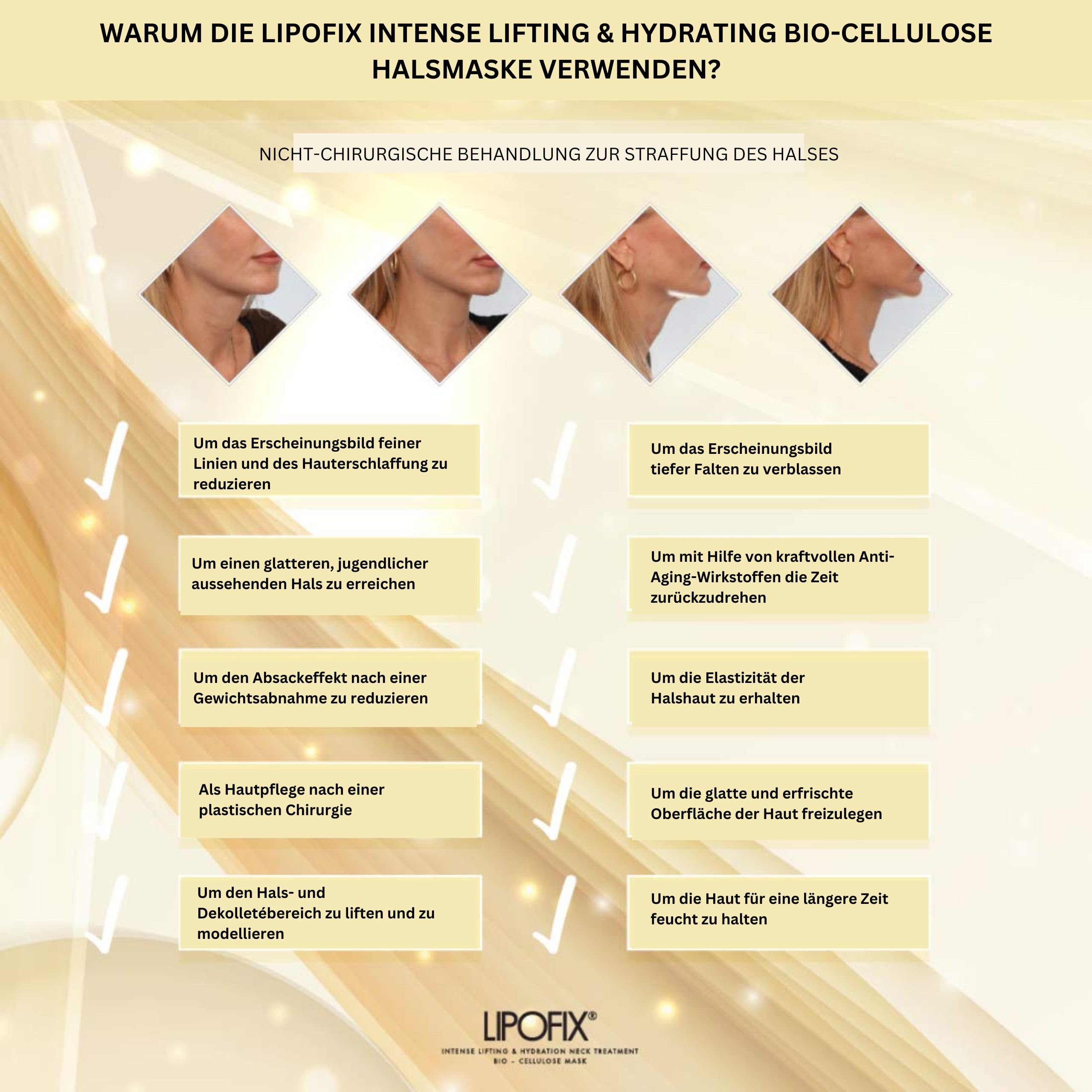 Halsmasken Zur Hautpflege - Masken Für Doppelkinn Und Halsstraffung, Anti-aging- Und Anti-falten Halsbehandlung Mit Bio-zellulose Straffende Maske - 5 Masken