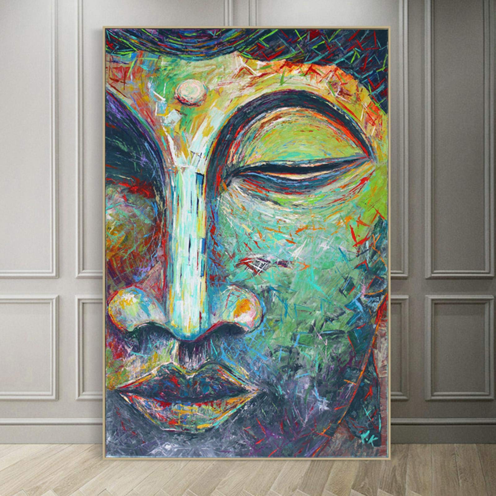 Amazon.co.jp: リビングルーム仏教キャンバス絵画家の装飾ポスターと 