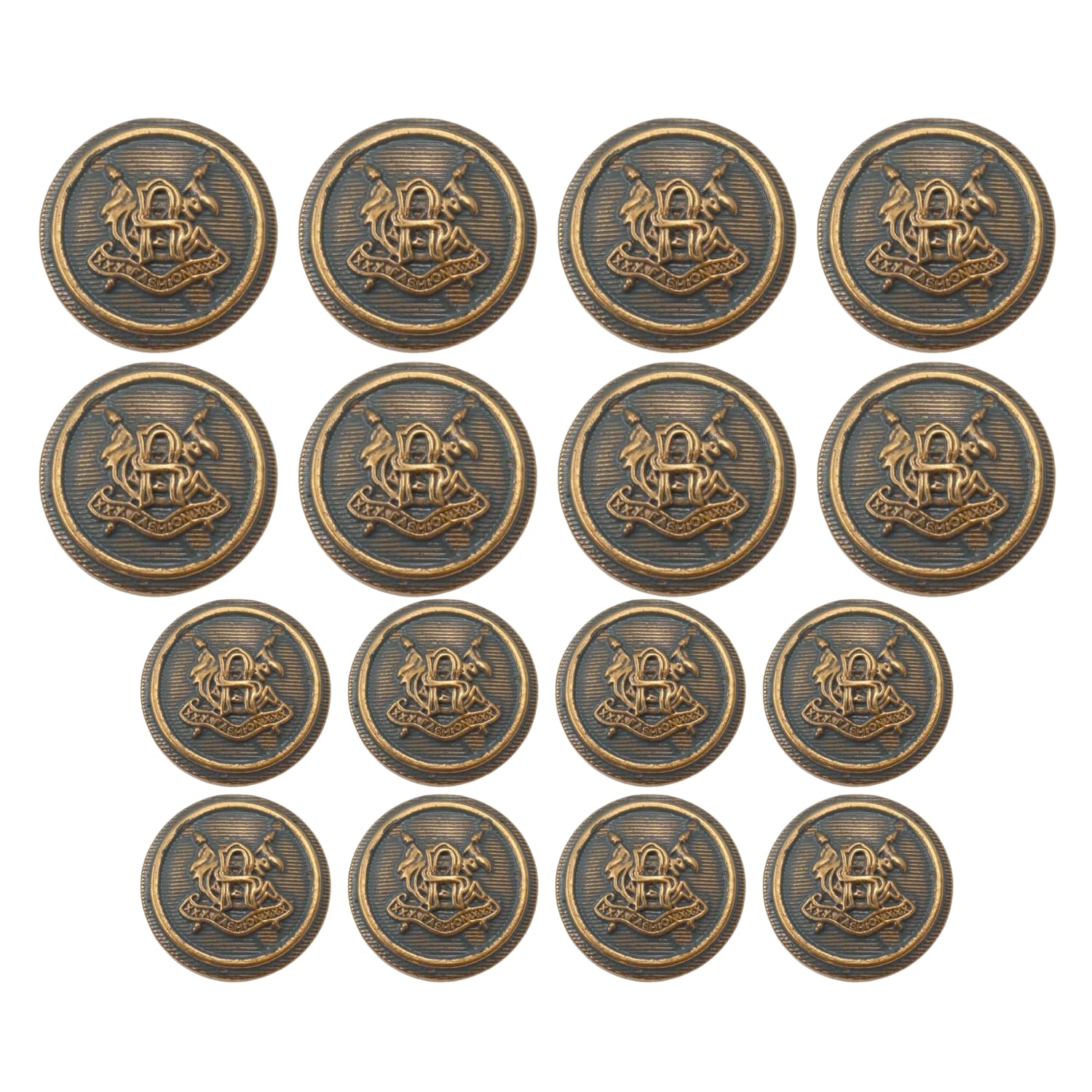 Ani accessories Victory Royal Design Metal Button for Coat Blazer Suit, Sherwani and Indian Dresses Sports Coat Size 8 Big and 8 Small (Vintage-3)-picture-38
