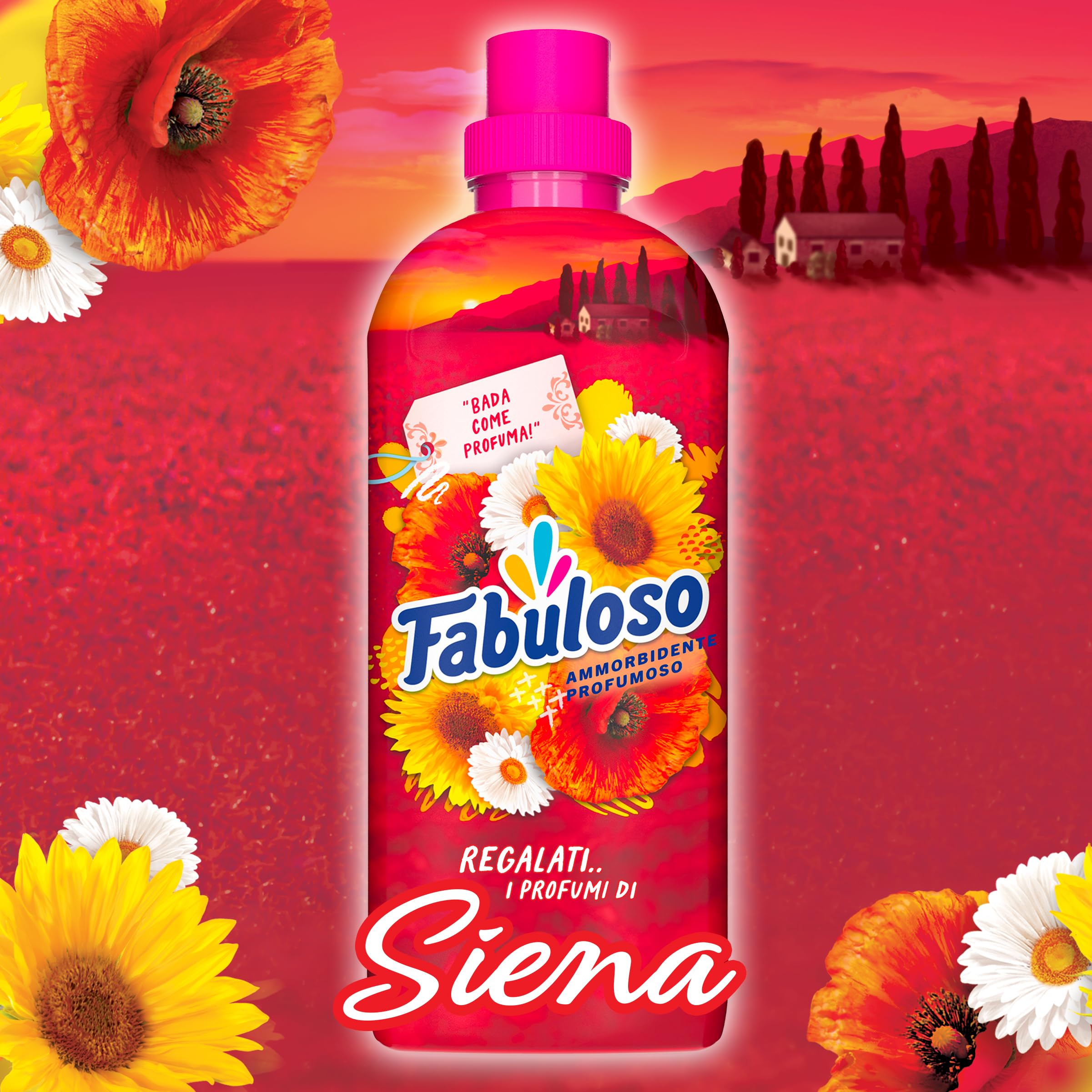 Fabuloso Ammorbidente Concentrato I Regalati l'Italia con Profumi di Siena 12x585ml | Fragranza che Dura per Settimane* | Fragranza Attivata dal Movimento | 312 Lavaggi
