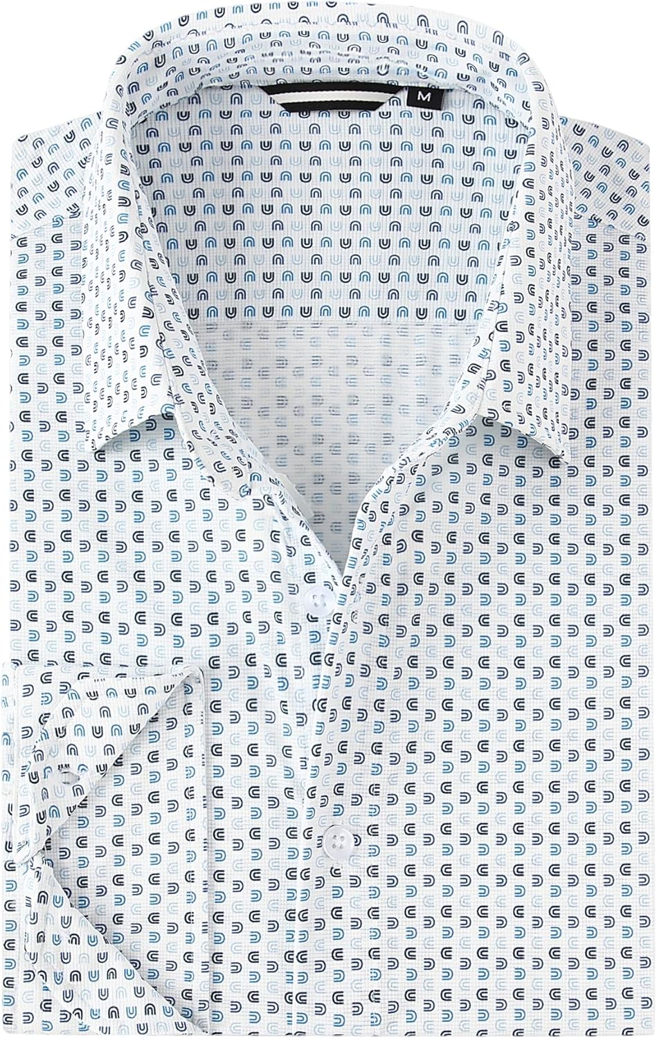 Damipow Mens 8-Way Stretch Dress Shirts Wrinkle Free Button Down Shirts Long Sleeve Knit Jacquard Business Casual Shirt