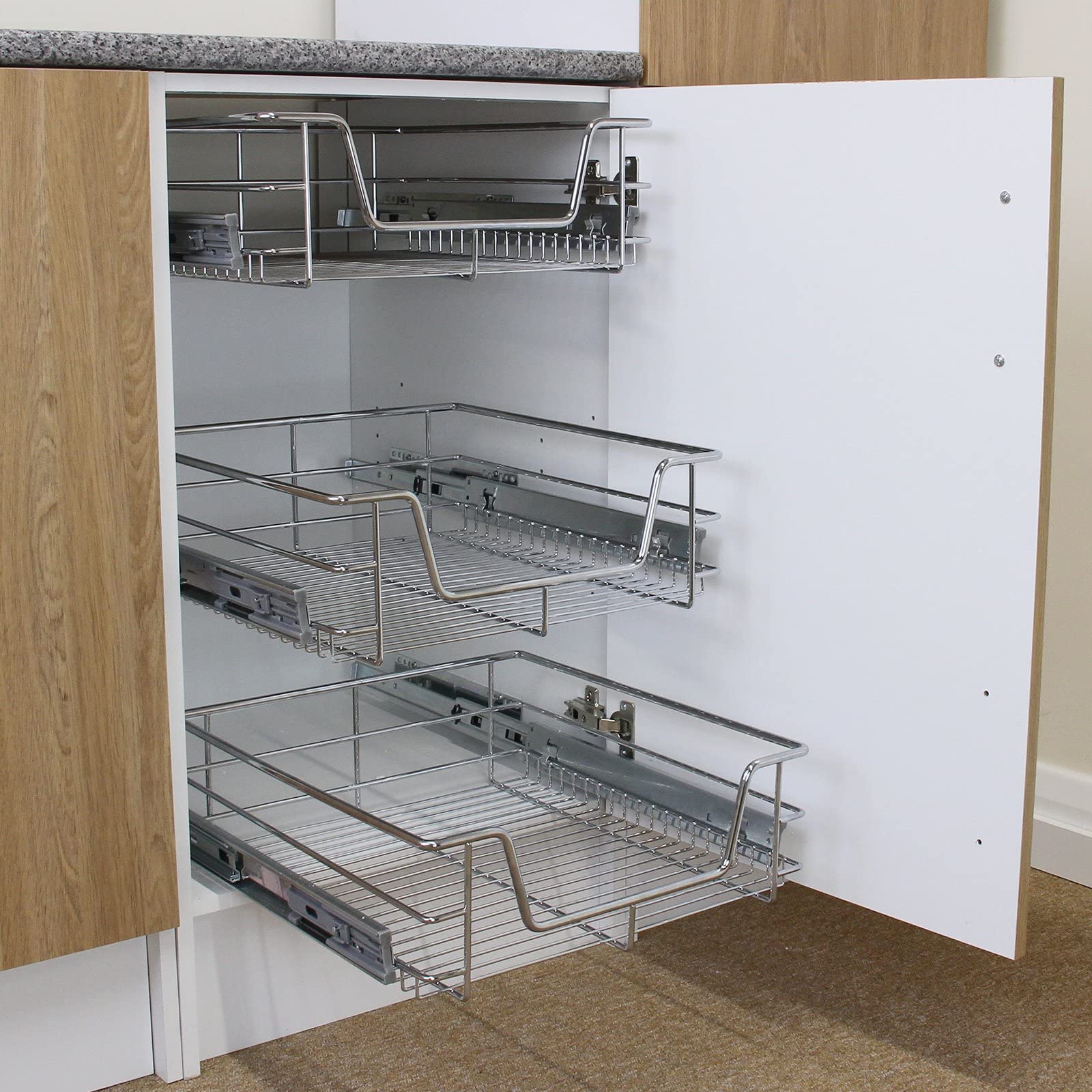 Buy KuKoo 6 x Kitchen Pull Out Soft Close Baskets / 300mm Wide