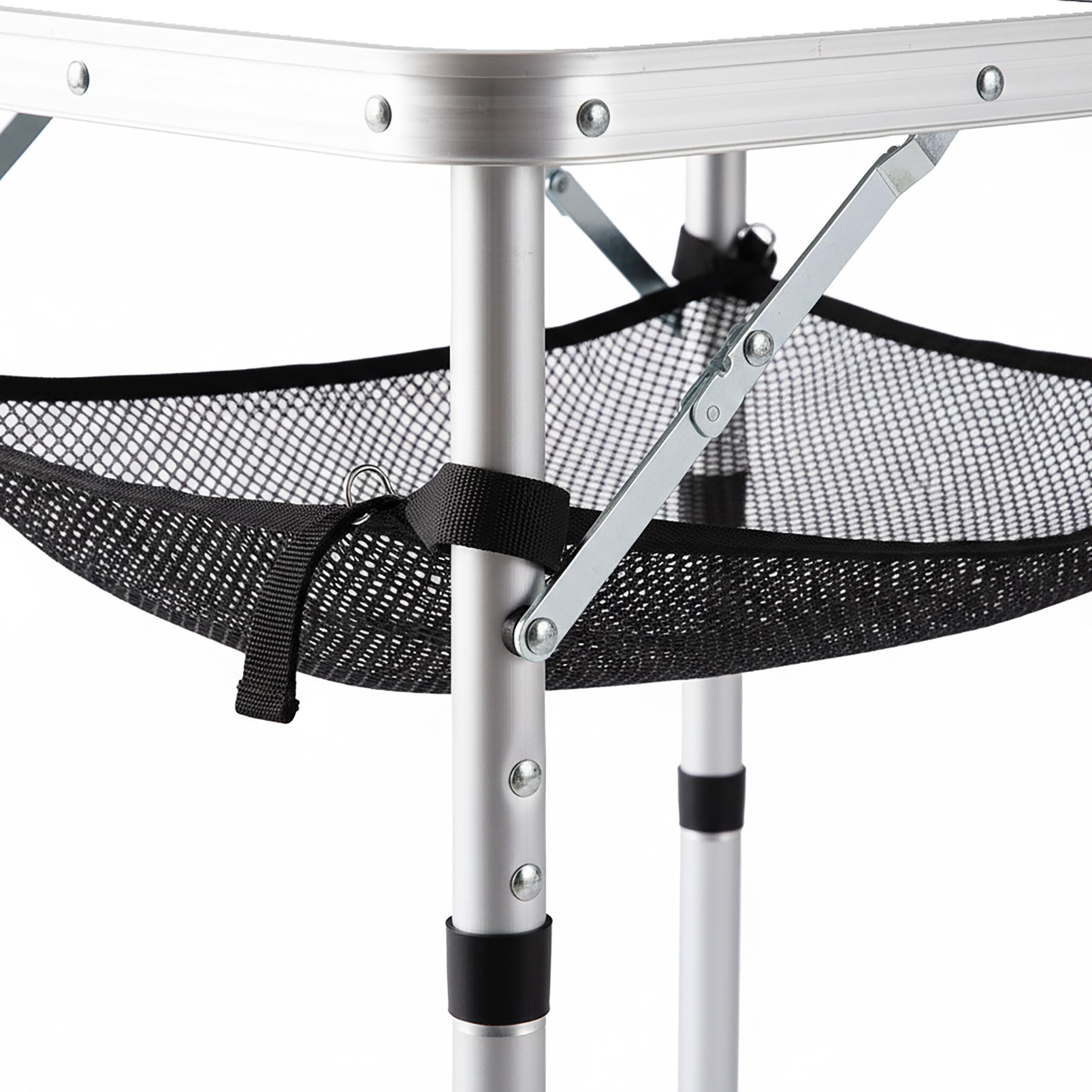 Relaxdays Table de Camping Pliante en Aluminium/MDF, Hauteur réglable, Anti-intempéries, 60x60x40 cm Blanche