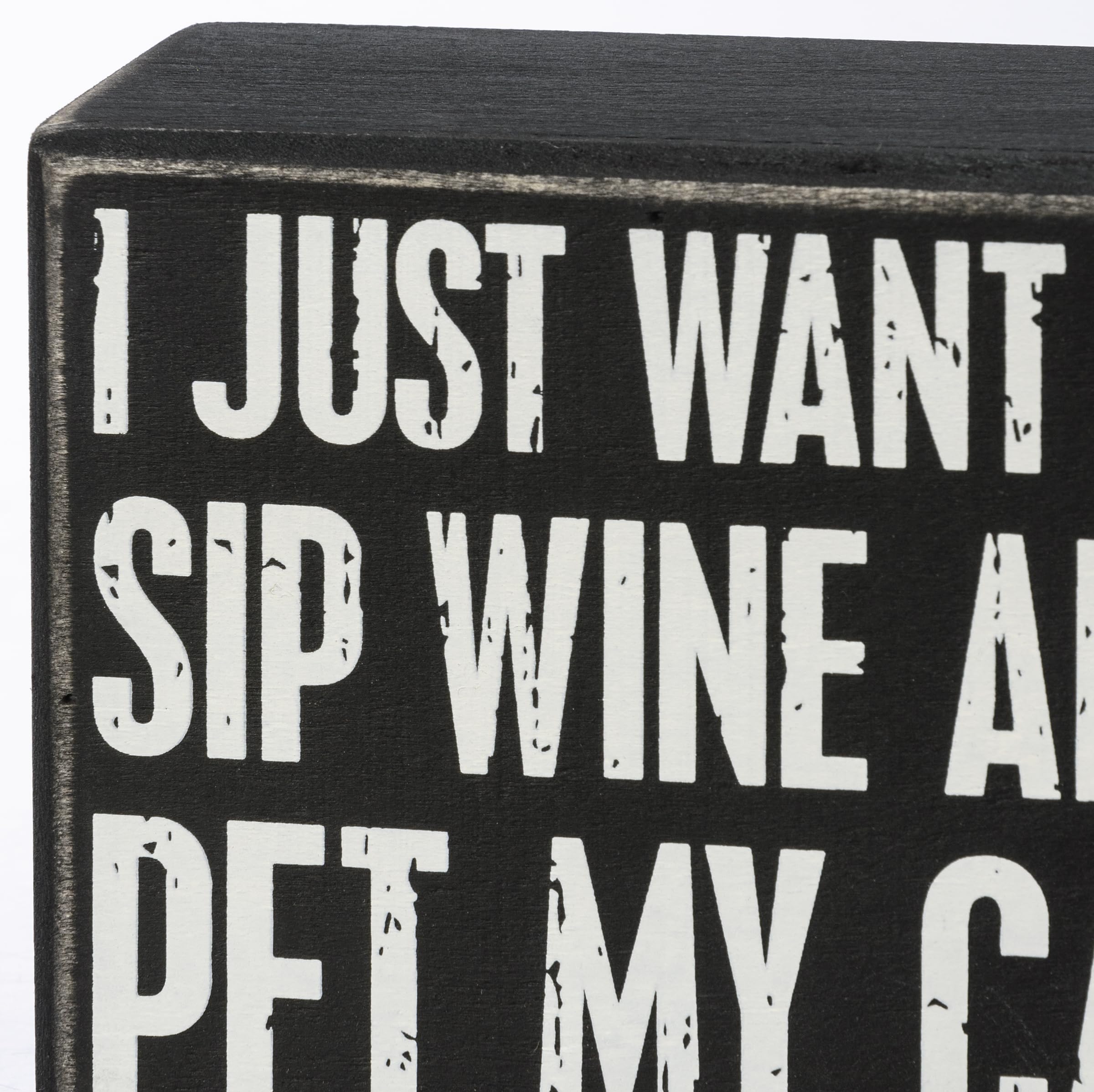 Cartel de caja - I Just Want To Sip Wine And Pet My Cat