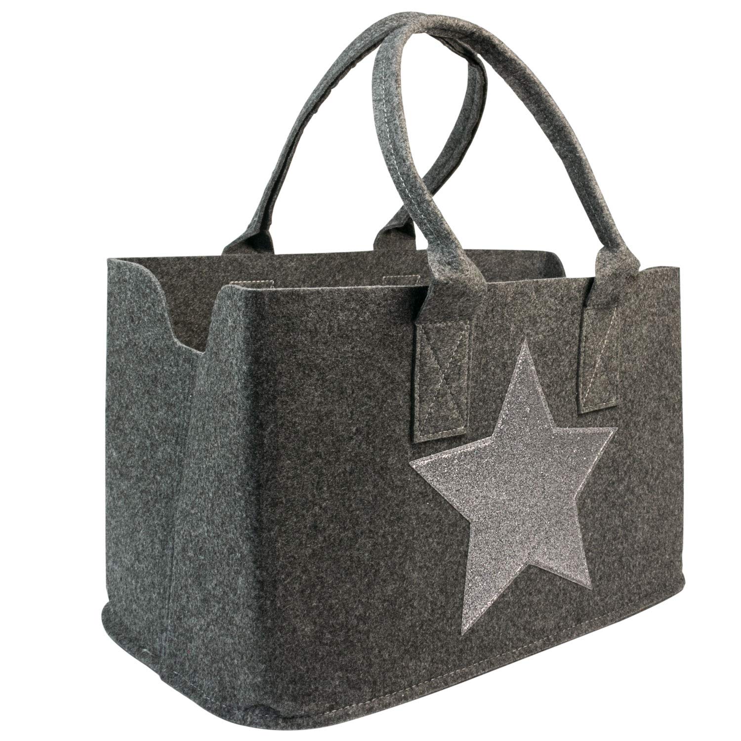 filztasche grau mit stern