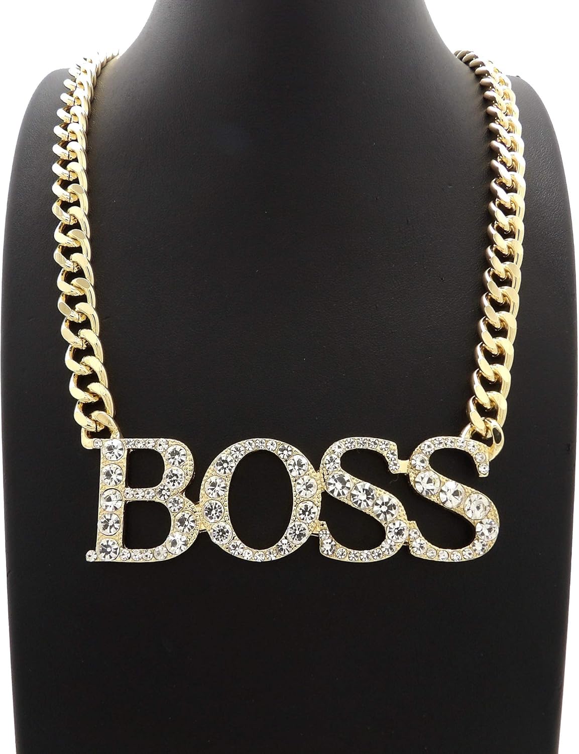 Fashion 21 Women's Statement BOSS Necklace & BOSS Pin Catch Bamboo Earring Set