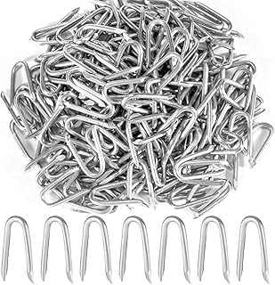 Sukh 210 PCS U Fence Staples - Galvanized U Shaped Nails Heavy Duty Staples Fencing Staples U Nails for Wood Fencing Barbwire Fence (Siver