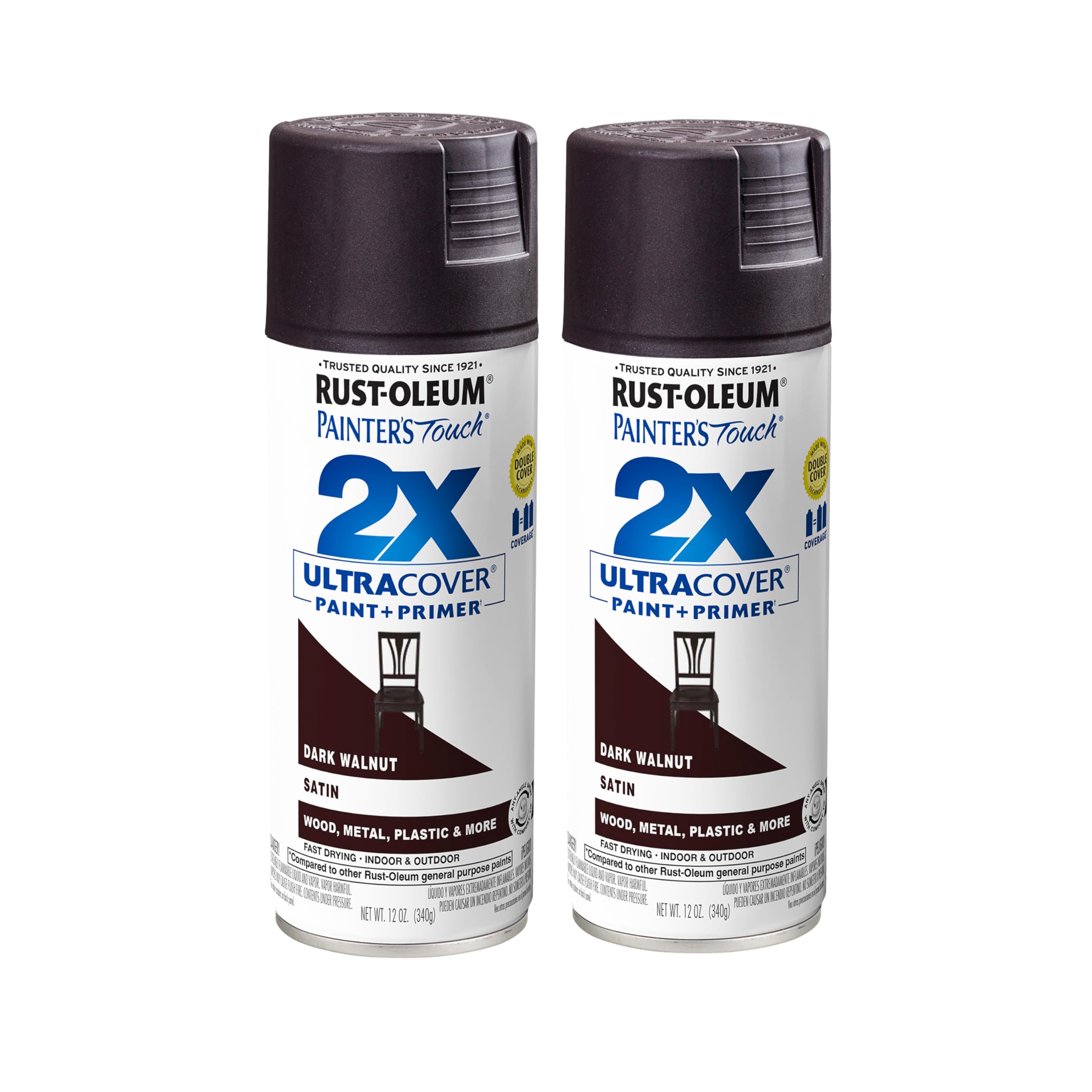Rust-Oleum Painter's Touch 2X Ultra Cover Spray Paint, Satin Dark Walnut