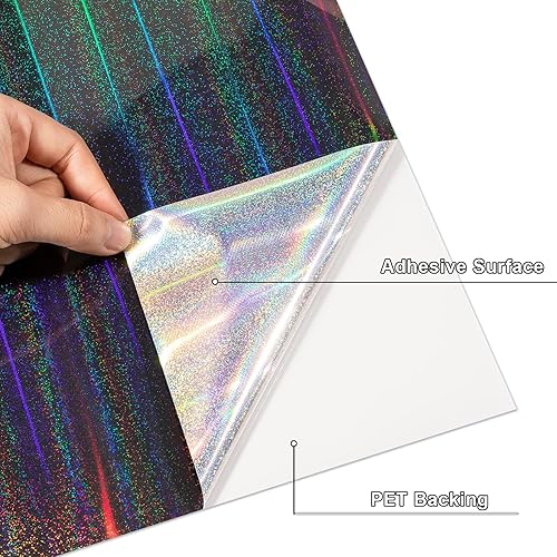 Miniatura 7 de VINYL FROG Paquete de 12 hojas de vinilo adhesivo de 12 x 12 pulgadas, vinilo cromado para manualidades, 10 paquetes de vinilo de colores surtidos