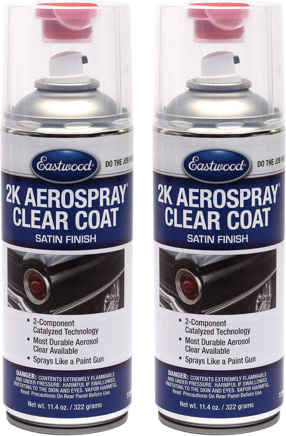 Eastwood 2k Aerospray Paint Aerosol Spray Automotive with Long-lasting and Durable Finish | Satin Clear Coat | 1 Pack
