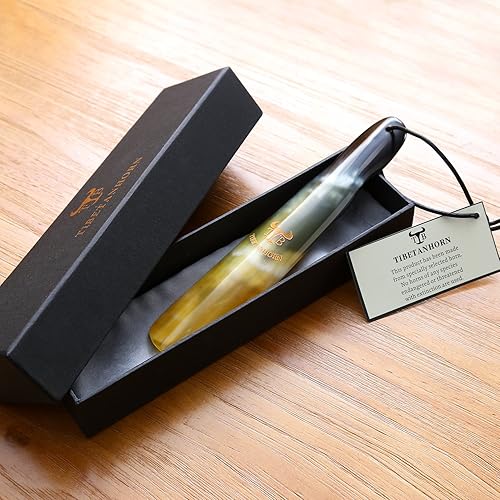 Miniatura 9 de Tibetanhorn Bocina para zapatos, cuerno de yak tibetano natural hecho a mano para hombres, mujeres, niños, botas y todos los zapatos (paquete de 2),