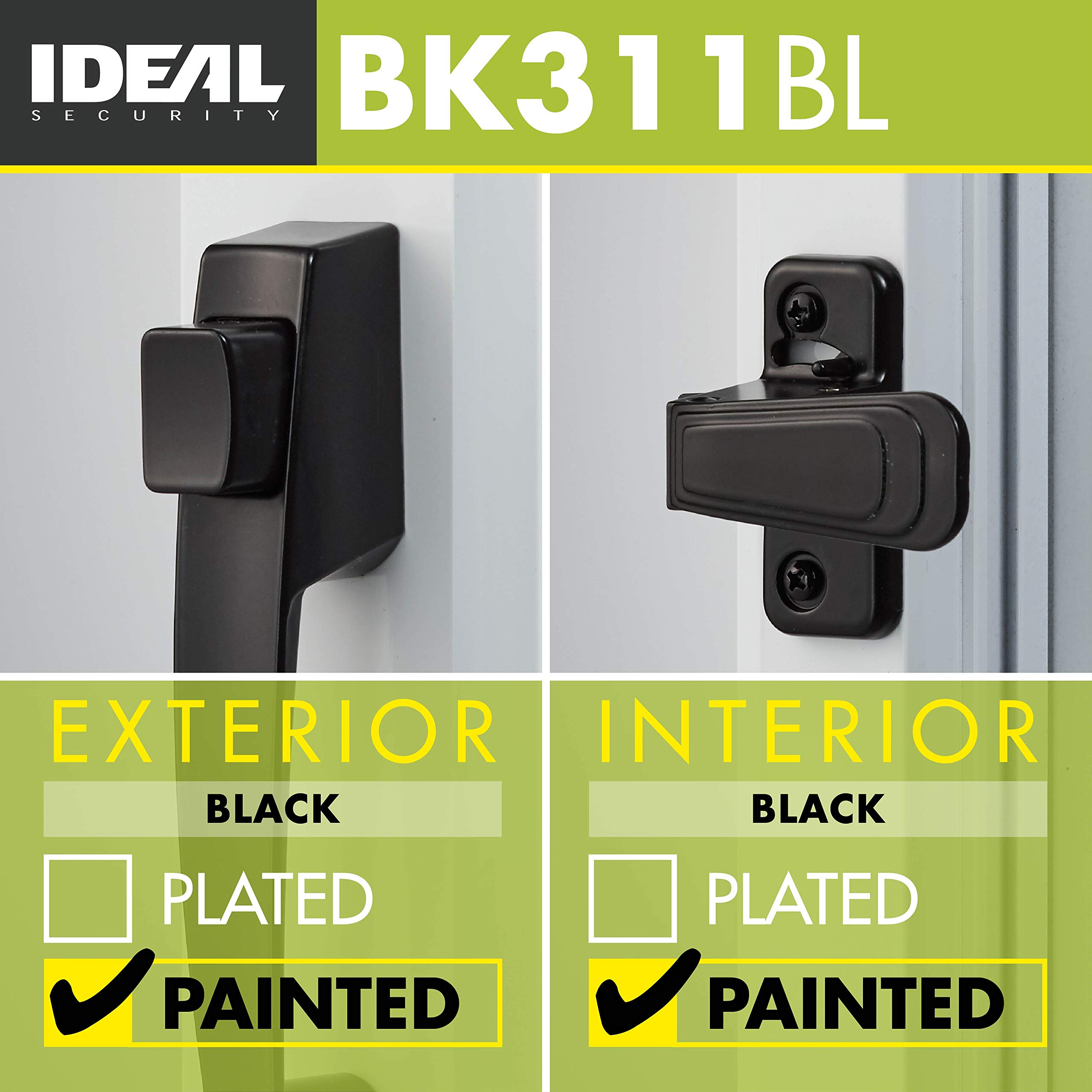 Black Door Handle Set - Secure Storm & Screen Doors -3 Black Door Handle Set - Secure Storm & Screen Doors -3