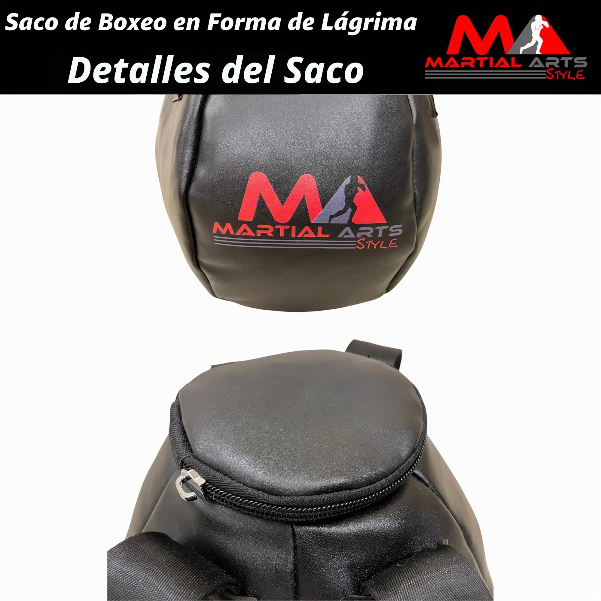 Saco de Boxeo Profesional con Forma de lágrima para Entrenamiento de Artes Marciales Mixtas, Kickboxing, Muay Thai, Bolsa Pesada Redonda (sin Relleno)