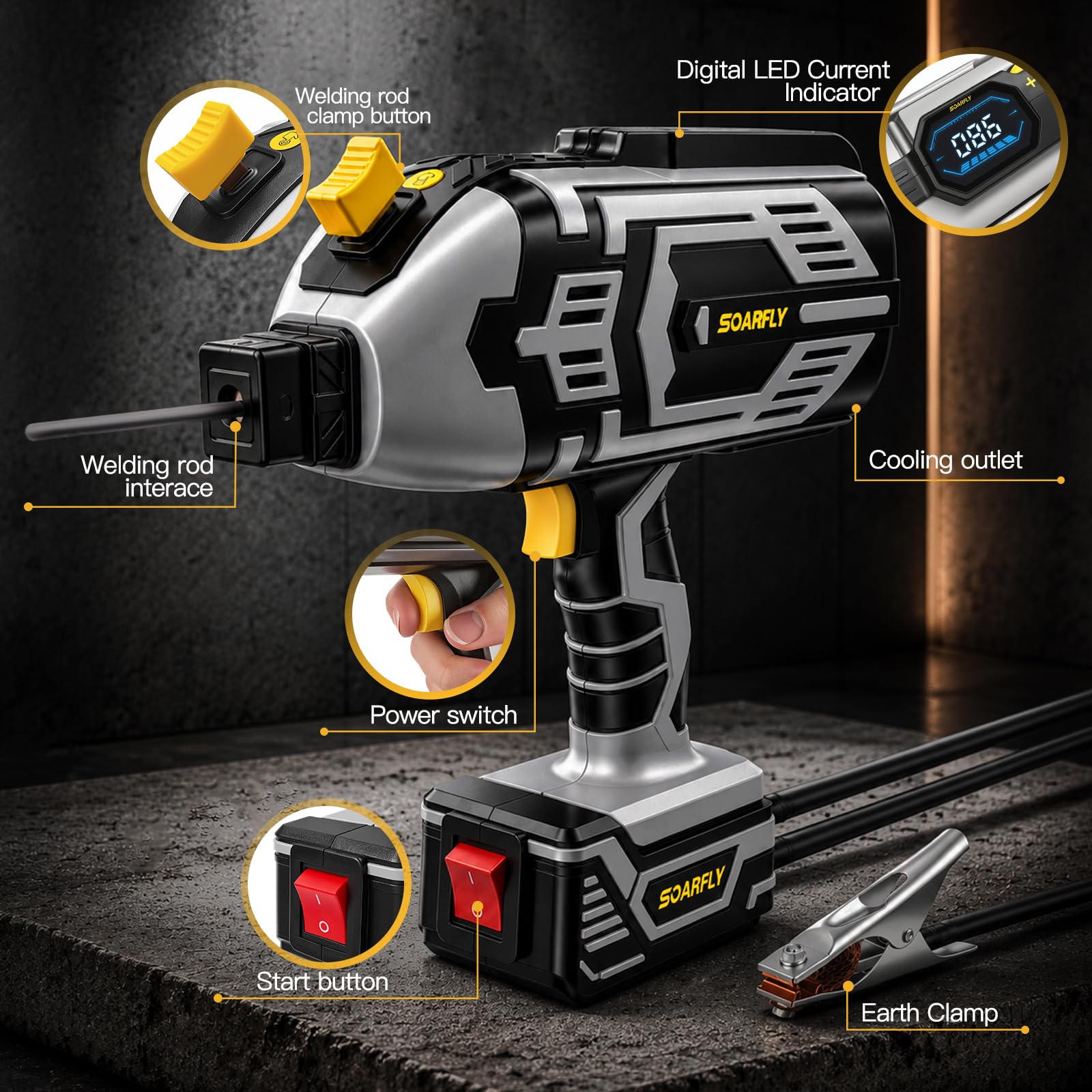 Portable Handheld Welding Machine, 110V 120A ARC Welder for 3/32"-1/8" Rods — Amazon image 7