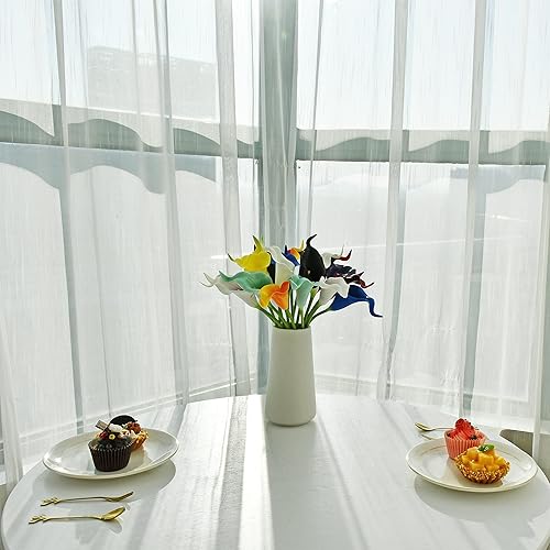 Miniatura 7 de Mandy's - 20 flores artificiales de lirio de cala de seda multicolor de 13.4 pulgadas para el día de Pascua, hogar, cocina y boda