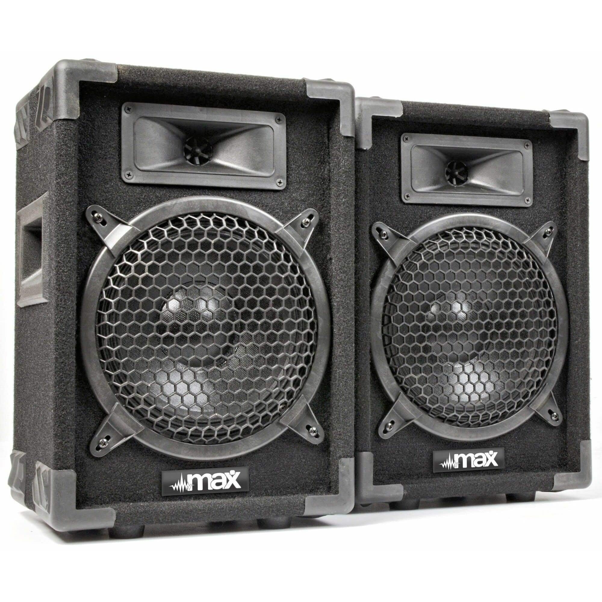 MAX8 Kit Sono DJ Ensemble Complet de Haut-Parleurs avec Amplificateur 400W - Idéal pour Animer Vos Soirées