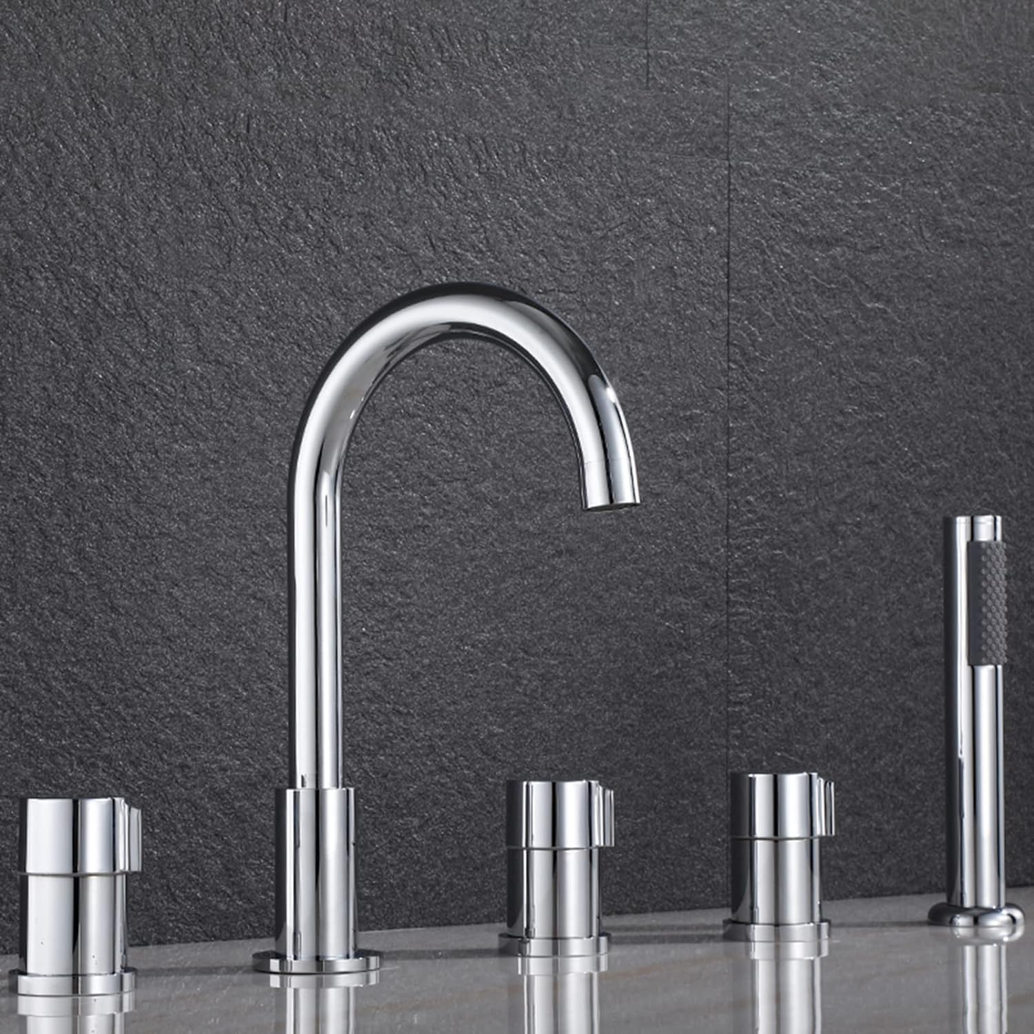Mitigeur bain-douche mural avec ensemble de douche complet pour baignoire