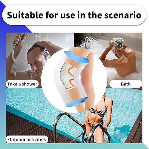 Miniatura 4 de Bolsa de ducha de rodilla impermeable para poscirugía, protector elástico de ducha de rodilla, funda de ducha de silicona impermeable para cirugía