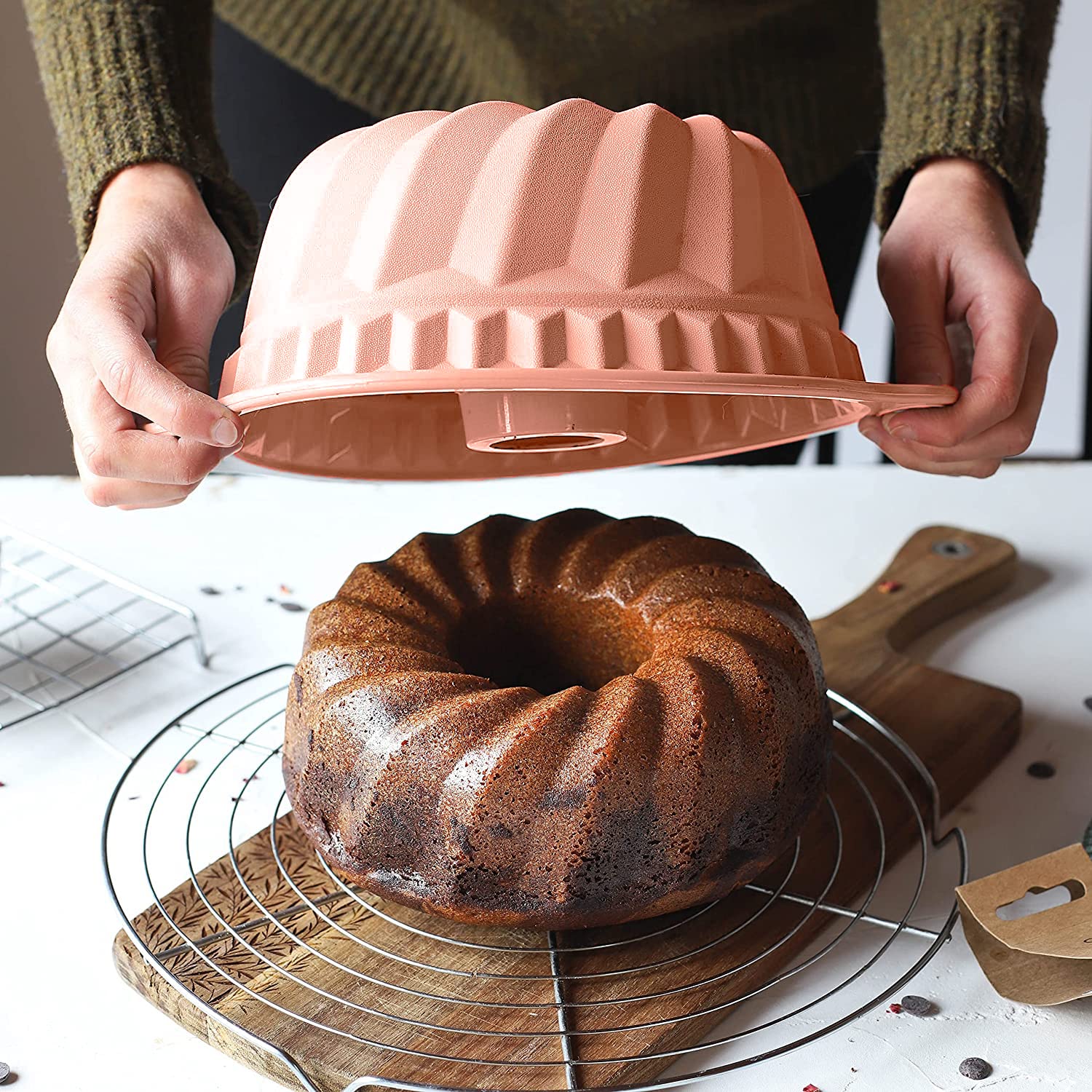 Silikon Gugelhupf Backform - Antihaft, 27,9 Cm - Perfekt Für Kuchen, Gelee & Mehr