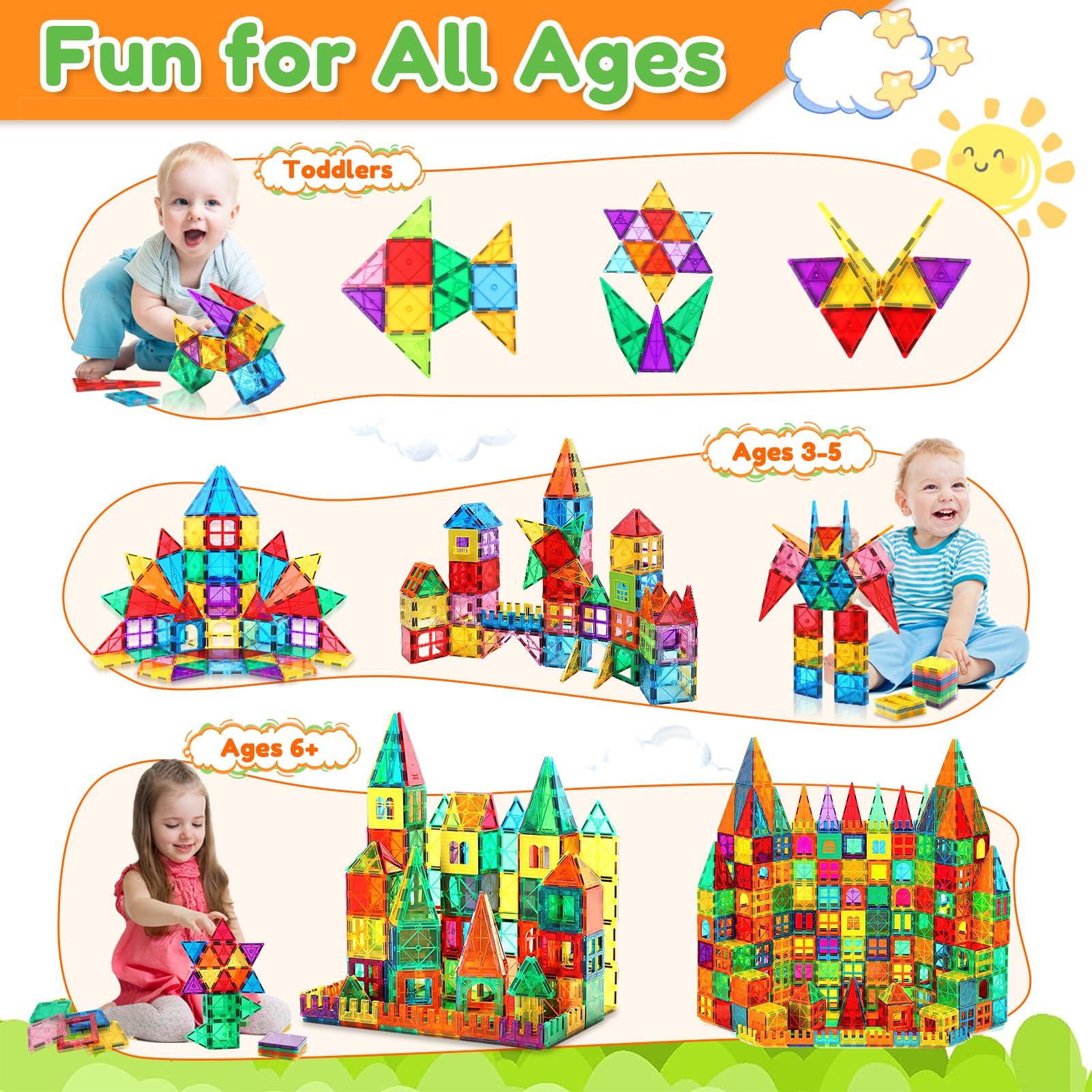 Kaysaitoy 100 Pezzi Costruzioni Magnetici Magneti Giocattoli per Bambini Piastrelle magnetiche Giocattoli giochi bambini 3 anni blocchi magnetici per ragazzi e ragazze di 3 4 5 6 7 8 anni