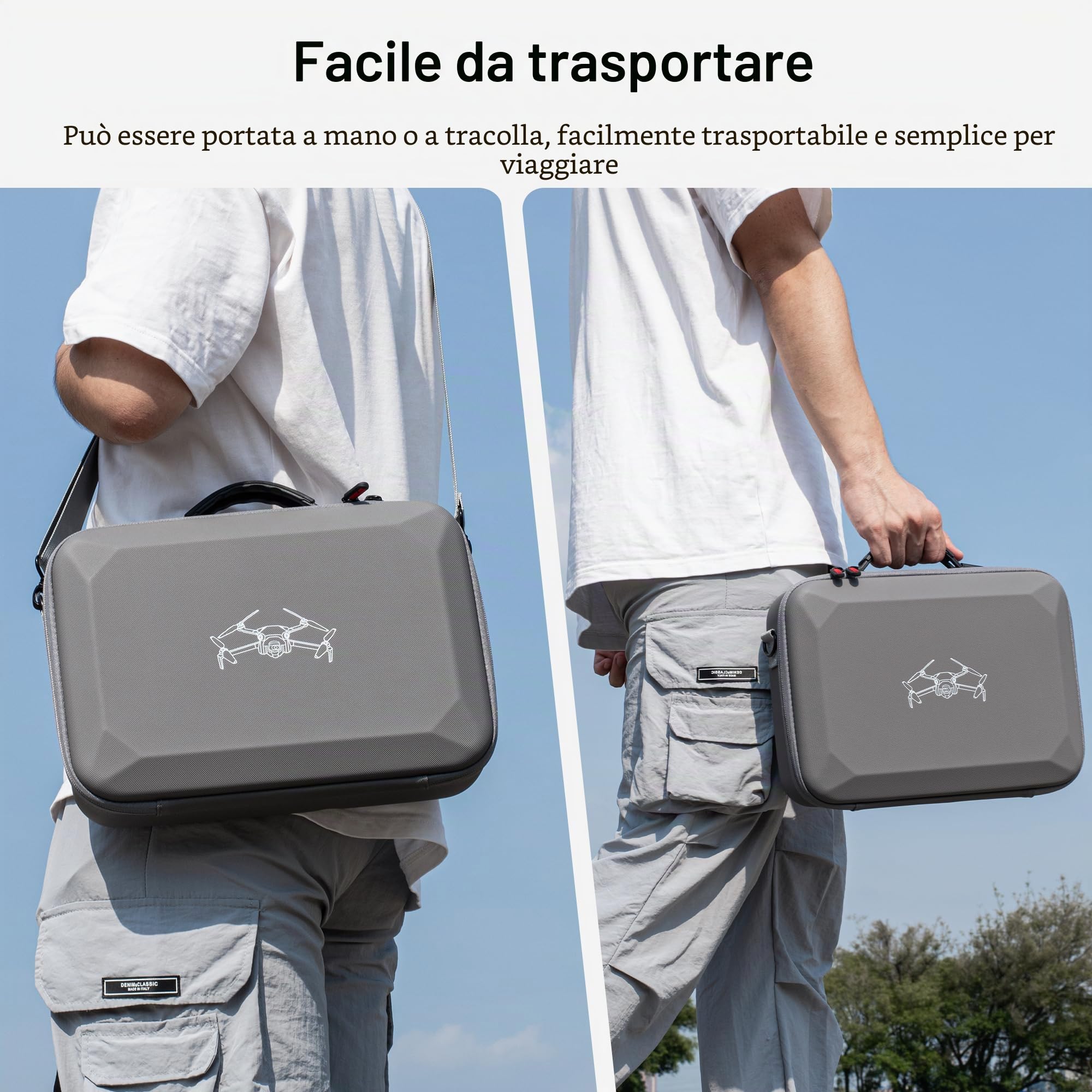 STARTRC Borsa da Viaggio Portatile per DJI Mini 4 Pro Accessori, Fly More Combo (per RC 2 Controller) Drone Borsa a Tracolla, Grigio, Set di Valigie