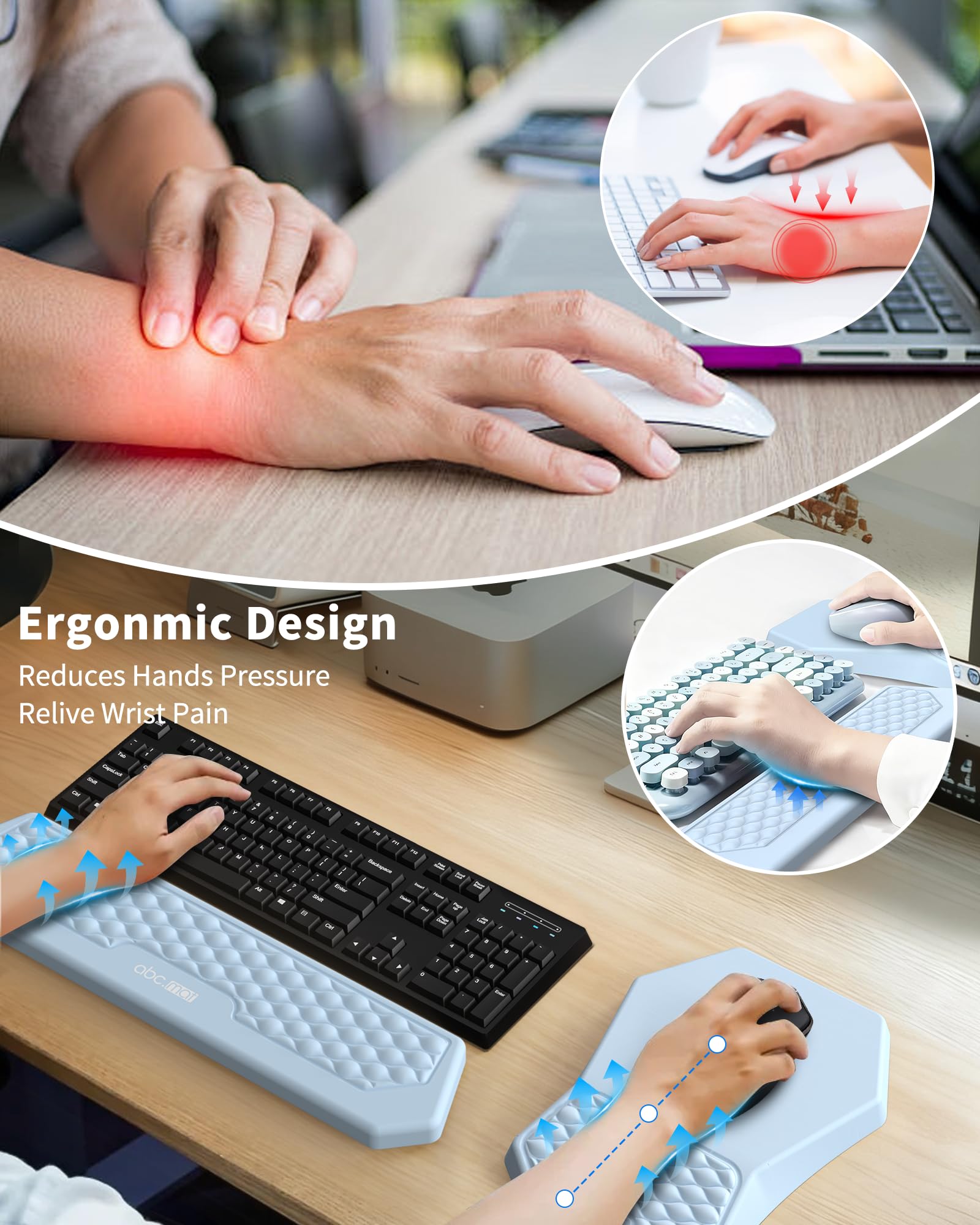 Set di poggiapolsi e poggiapolsi ergonomici per mouse