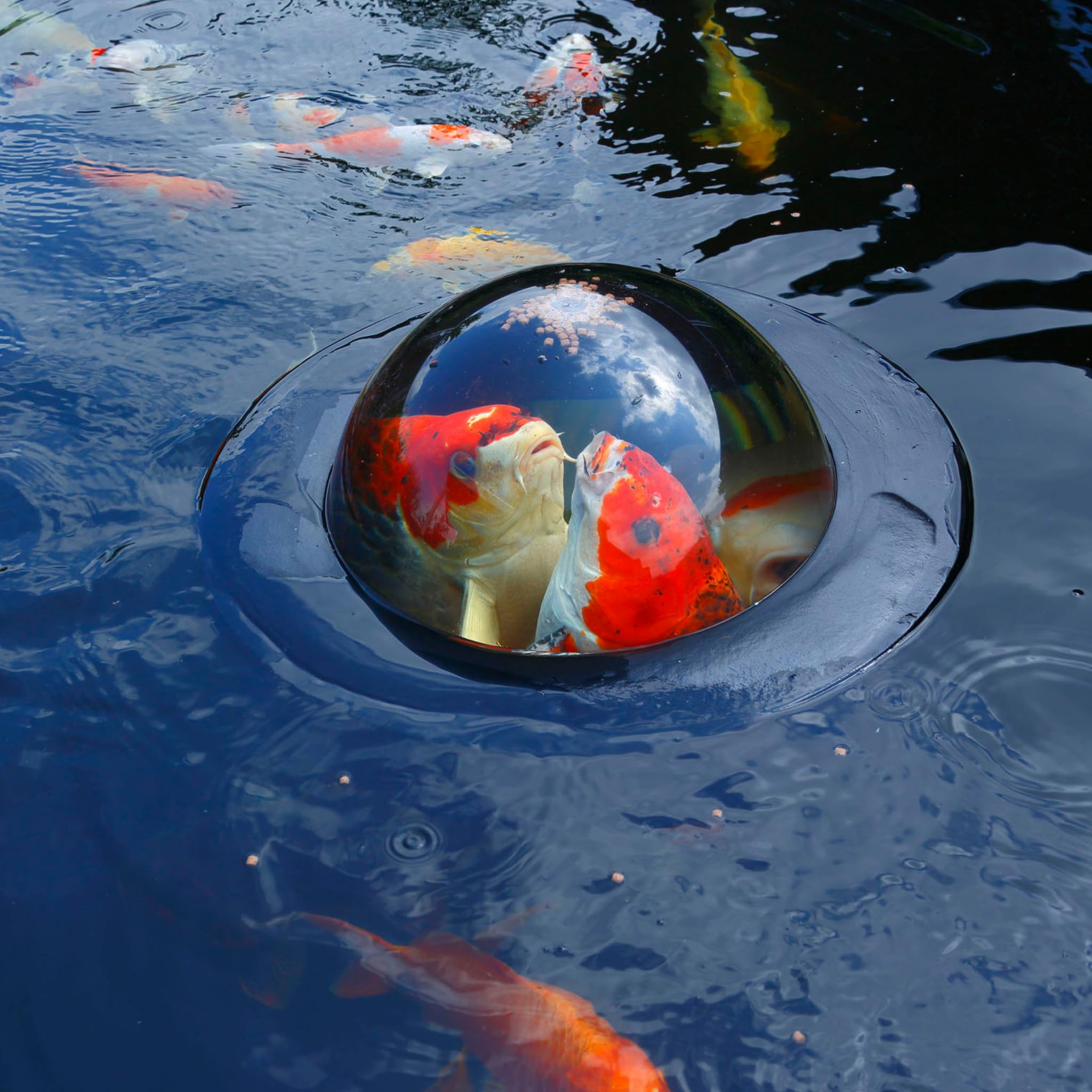 Velda 123503 Plexiglas-Kuppel zum Beobachten von Teichfischen, Ø 35 cm, Floating Fish Dome M