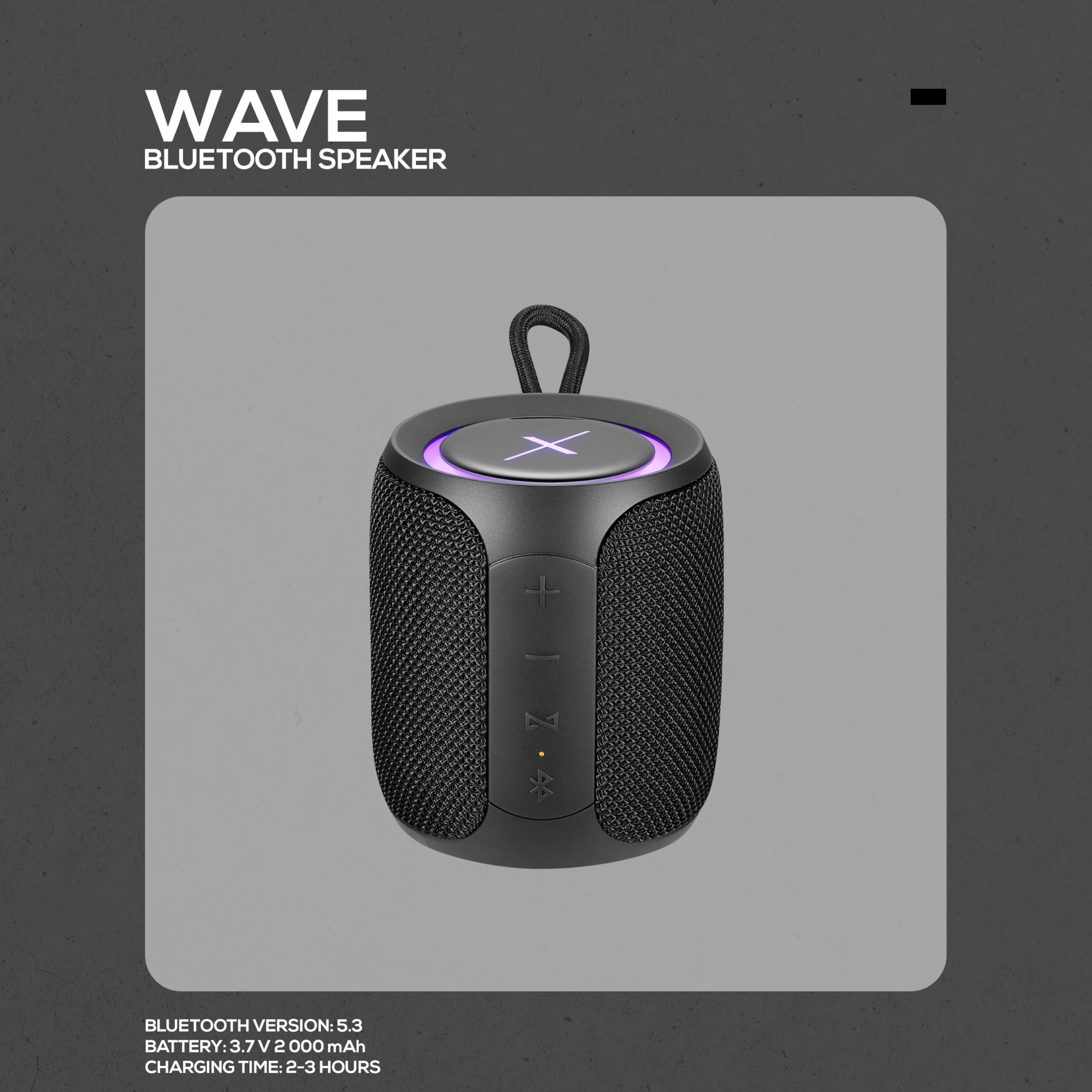 VolkanoX Wave Series IPX66 12W Bluetooth Speaker, Black : Amazon