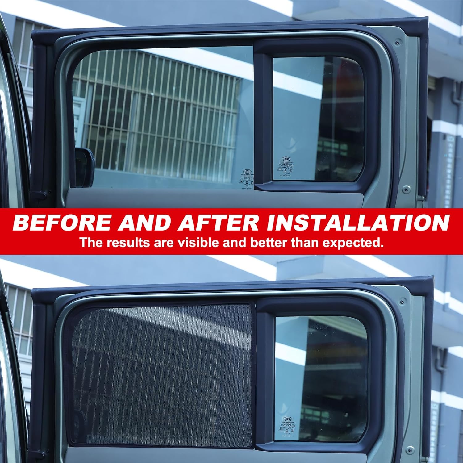 Rear Window Sun Shades Compatible with Land Rover Defender 90 110 130 2020-2025+, Rear Car Side Window Screen Mesh Cover