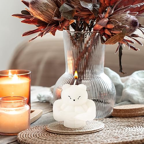 Miniatura 4 de Vela perfumada de oso muscular, velas estéticas de forma fresca, fragancia de pino, cera de soja natural, aromaterapia, hecha a mano, escultura