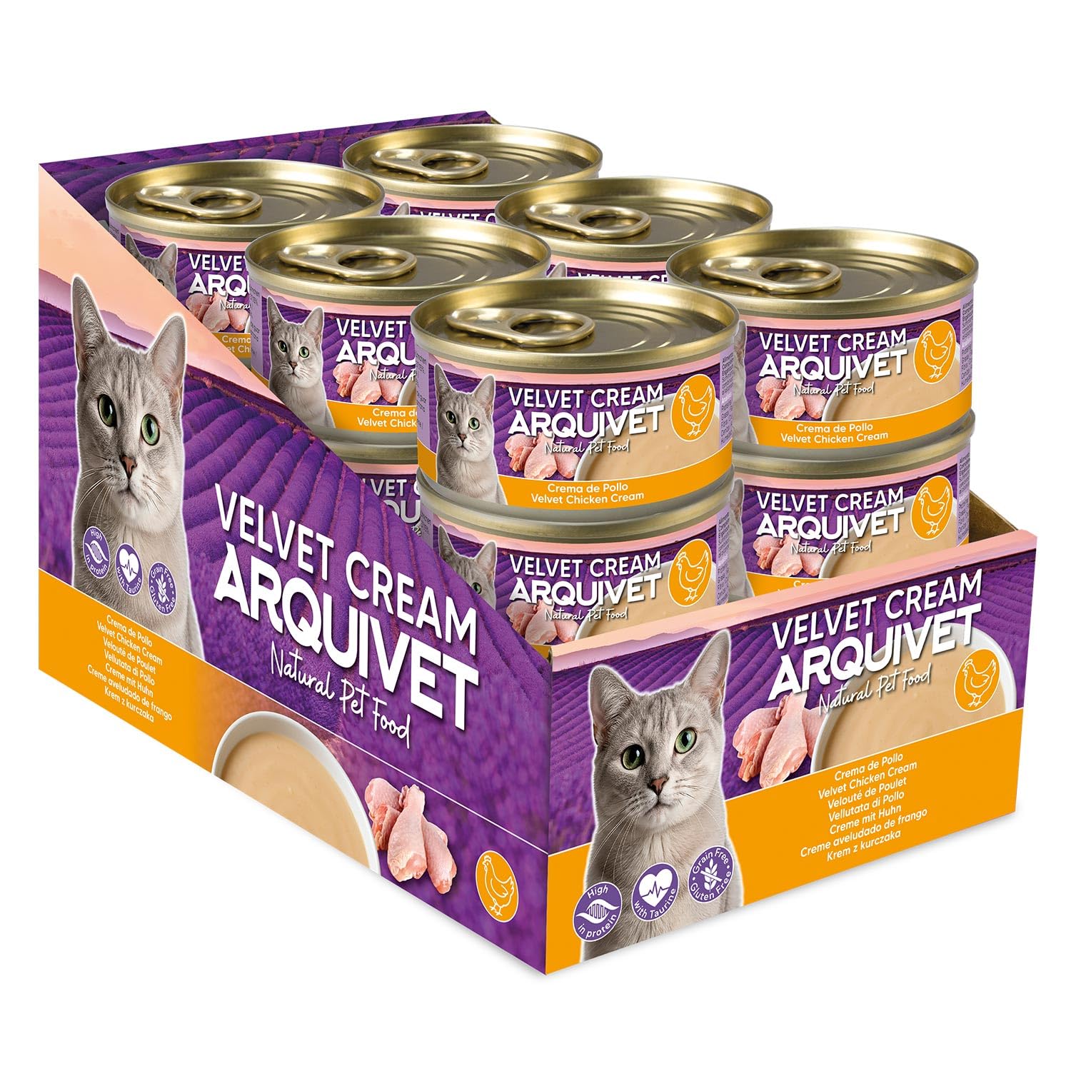 24-pack - Velvet Cream Chicken Cat Food - 80g cans - Wet cat food - ARQUIVET