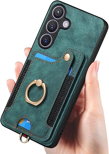 Miniatura 4 de Funda para Samsung Galaxy S24 Plus con tarjetero para mujer y hombre, funda de piel sintética tipo cartera con tapa, soporte de anillo con bloqueo