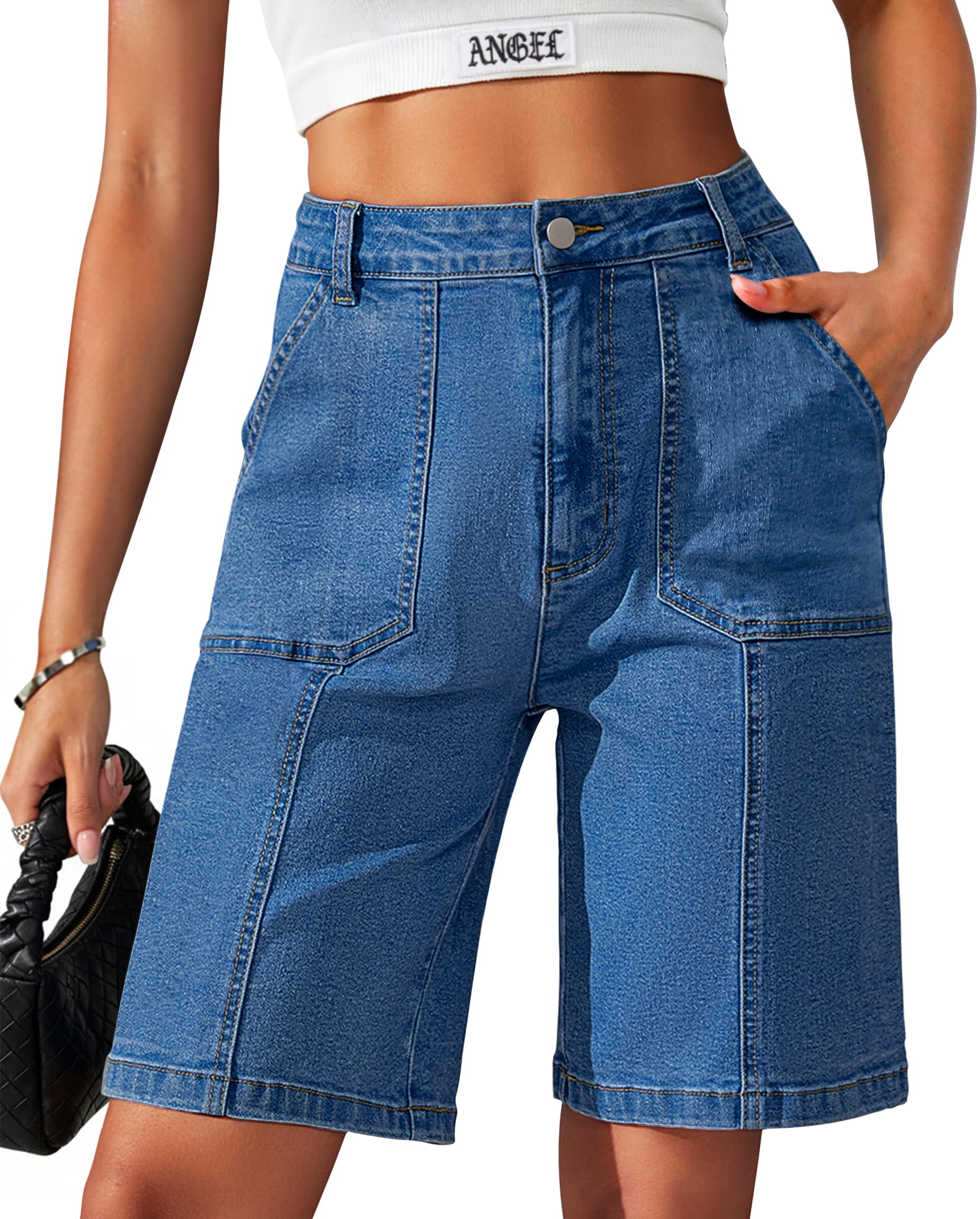 Eddoyee Women's Bermuda Shorts Denim Jorts