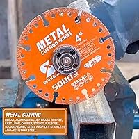 Vista 5 de Rueda de corte de diamante de 4-1/2 pulgadas (3 piezas) con orificio de eje de 7/8 pulgadas, disco de corte de metal con más de 5000 cortes
