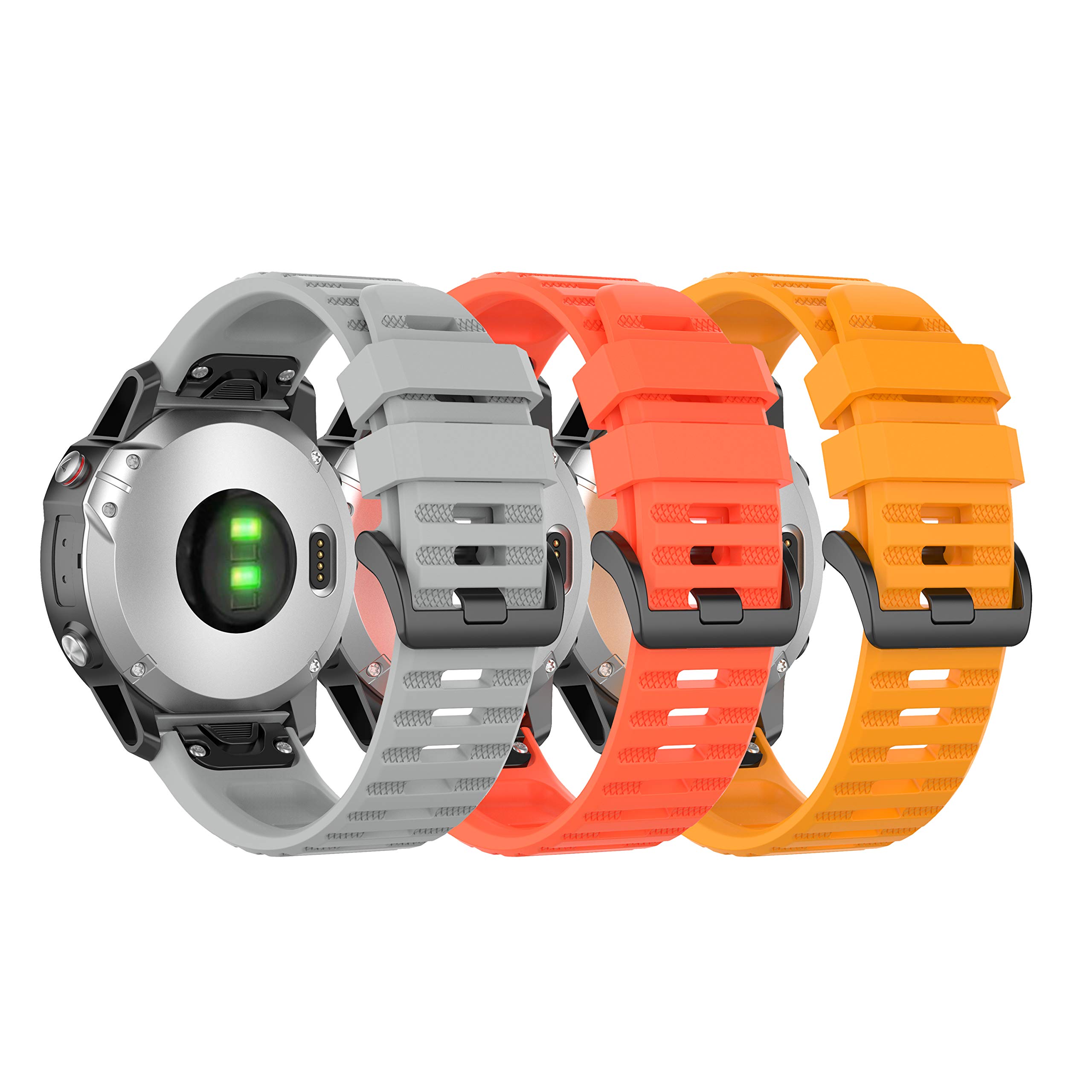 Compatible with Garmin Approach S62/S60,Fenix 5/Fenix 6,Forerunner 935/Forerunner 945 Bands Watch Strap Soft Rubber Strap Quick Fit Wristband, Multicolor Selection