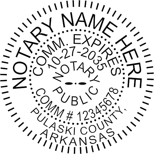 Miniatura 3 de Arkansas Notary Seal Embosser Bundle con sello redondo autoentintado | (rojo, 2 artículos)