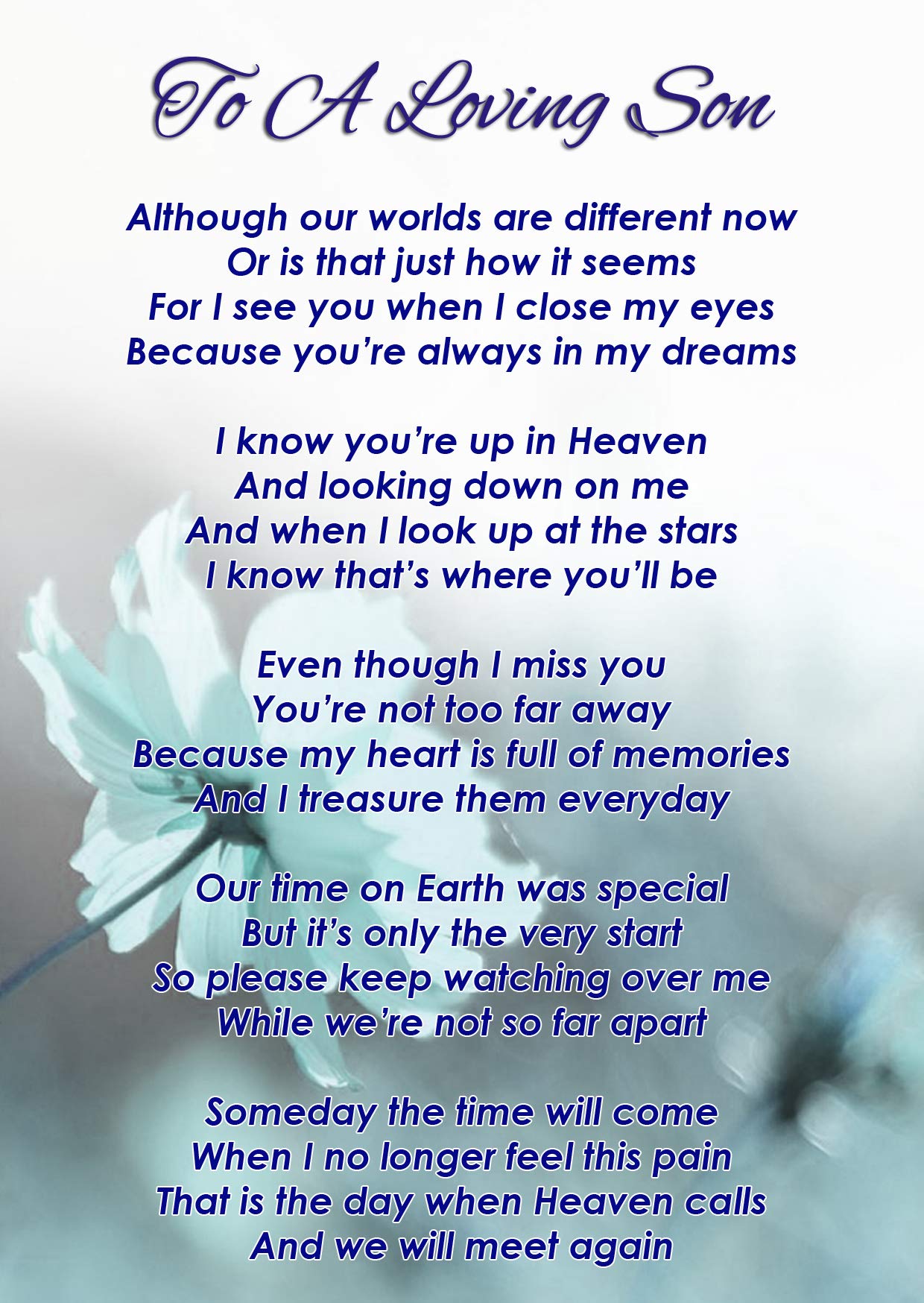 Son - Christmas - Graveside Keepsake Card