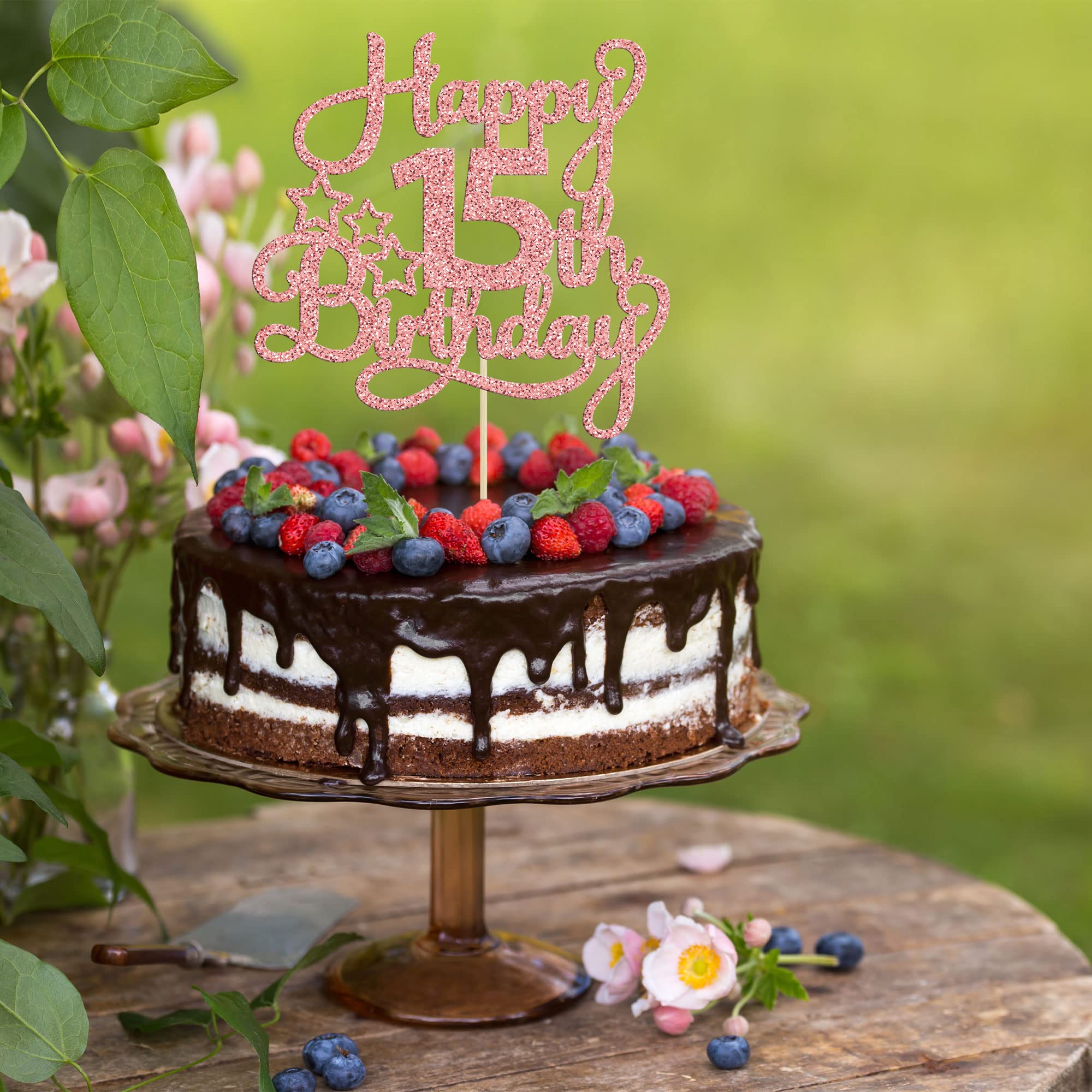 Blumomon Lot De 3 Décorations De Gâteau Happy 15th Birthday à