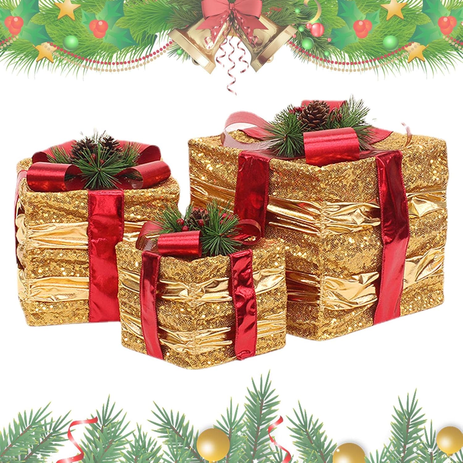 クリスマスプレゼントボックス プレゼント用クリスマスギフトボックス クリスマスプレゼント用の蓋付きの3