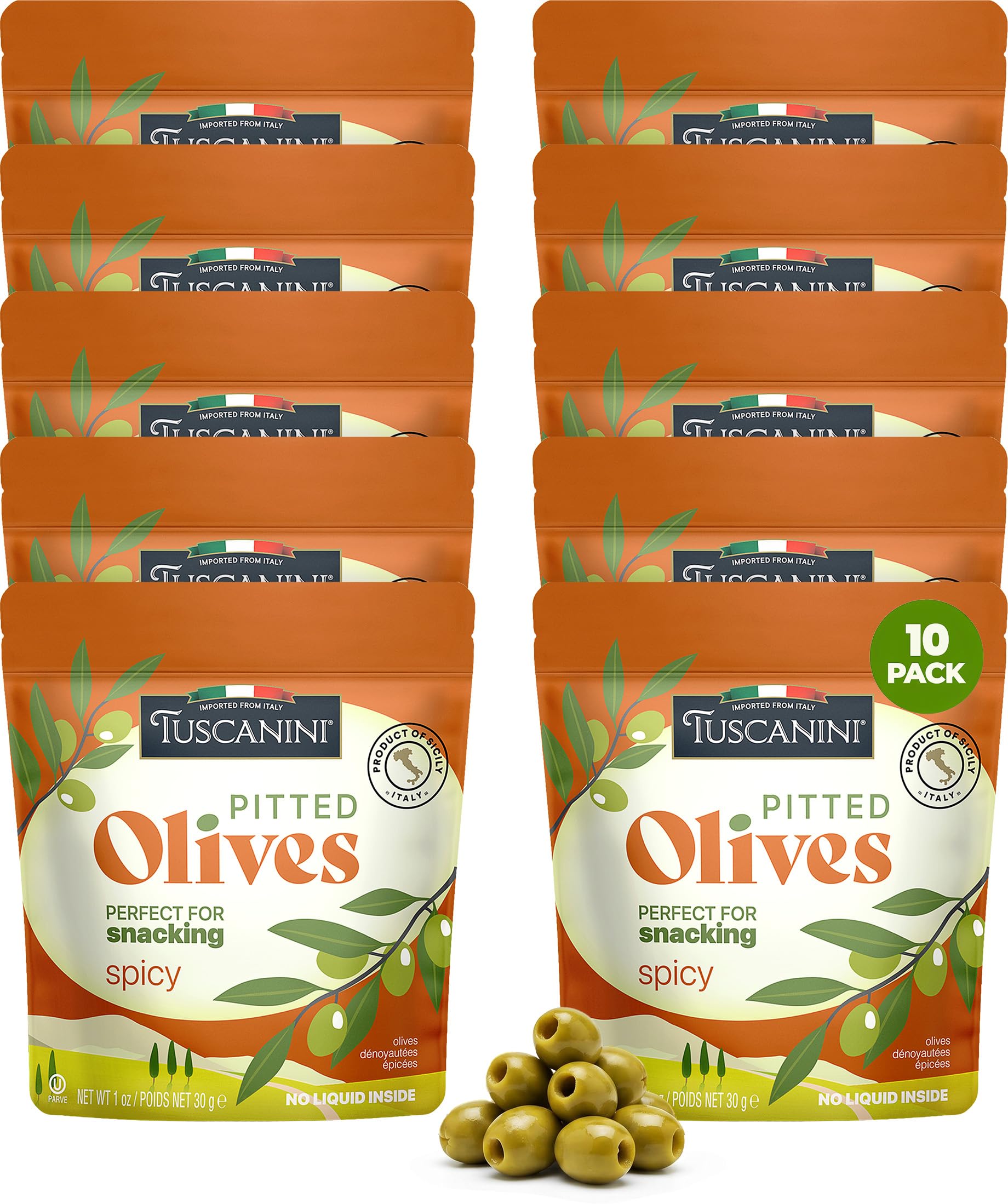 Amazon.com : Tuscanini Italian Spicy Pitted Snack Olives, 1 oz (10