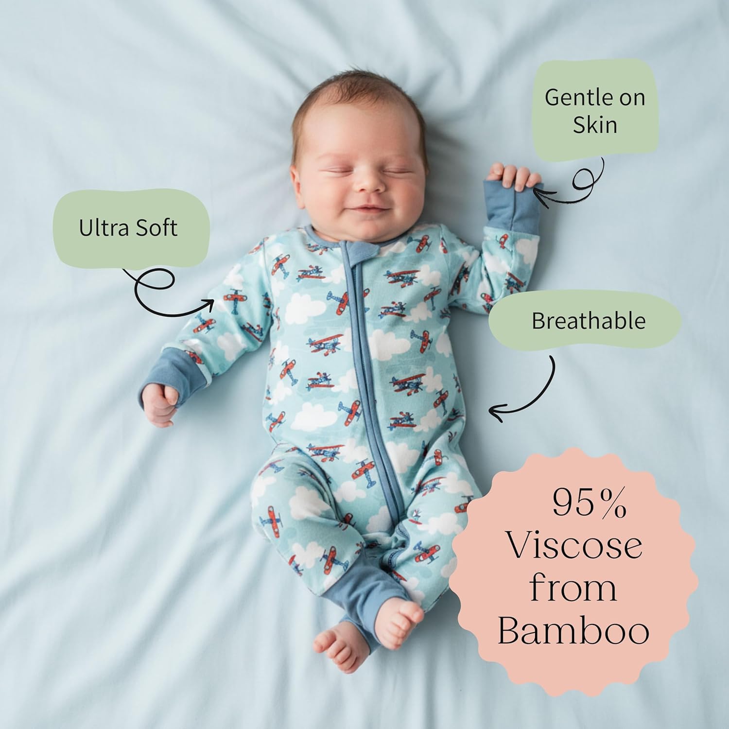Bamboo Baby Pajamas - Long Sleeve Onesie 95% Viscose from Bamboo Sleepers