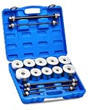 Bushing Press Kit, 27pc Pull and Press Sleeve Kit for Most LCV HGV Engine Cars Vehicles, Universal Seal Bearing Bushing Removal Installation Tool Kit 5 Pulling Spindles with Nuts Case