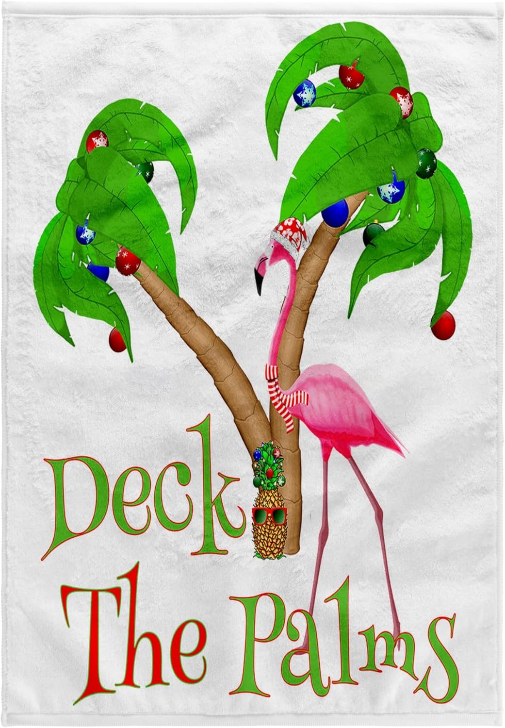 3dRose Deck the Palms with These Funny Beach Christmas Trees and Flamingo. 22x30 Bath Hand Pool Towel