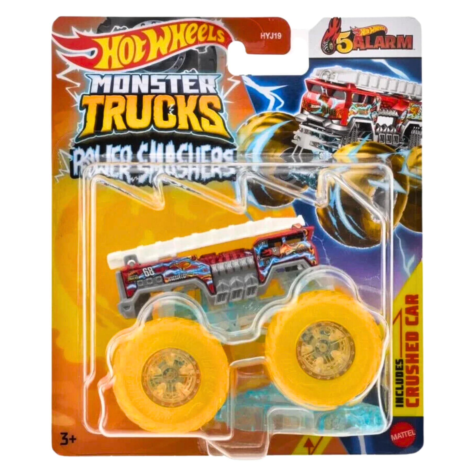 Mattel Hot Wheels Monster Trucks Collectible Toy 1:64 Scale Diecast Model Vehicle - HWMT Power Smashers 7/7 5 Alarm - HTM70 — image 1