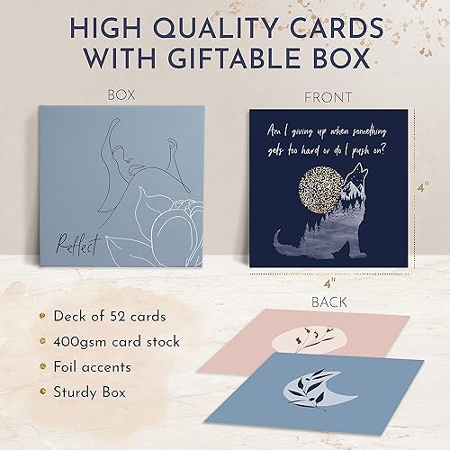 Miniatura 3 de RYVE 52 tarjetas de preguntas empoderadoras para mindfulness, meditación y terapia - Tarjetas de autocuidado, autorreflexión y afirmaciones