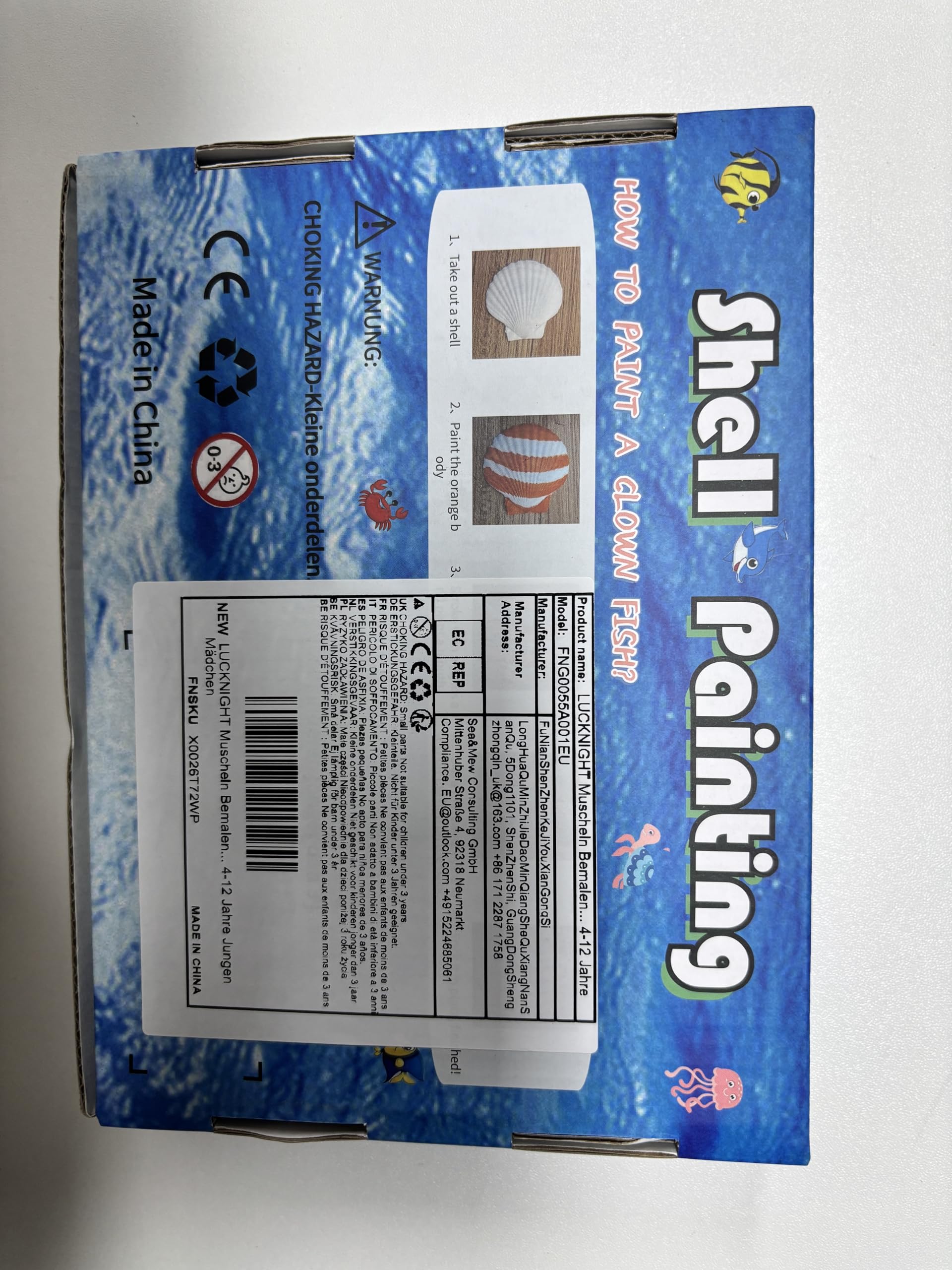 LUCKNIGHT Conchas que Brillan en la Oscuridad Pintar Manualidades para Niños, Kit Pintura de Conchas para Niños, Pintar Kit con conchas, Regalos para Niñas y niños de 5-10 Años